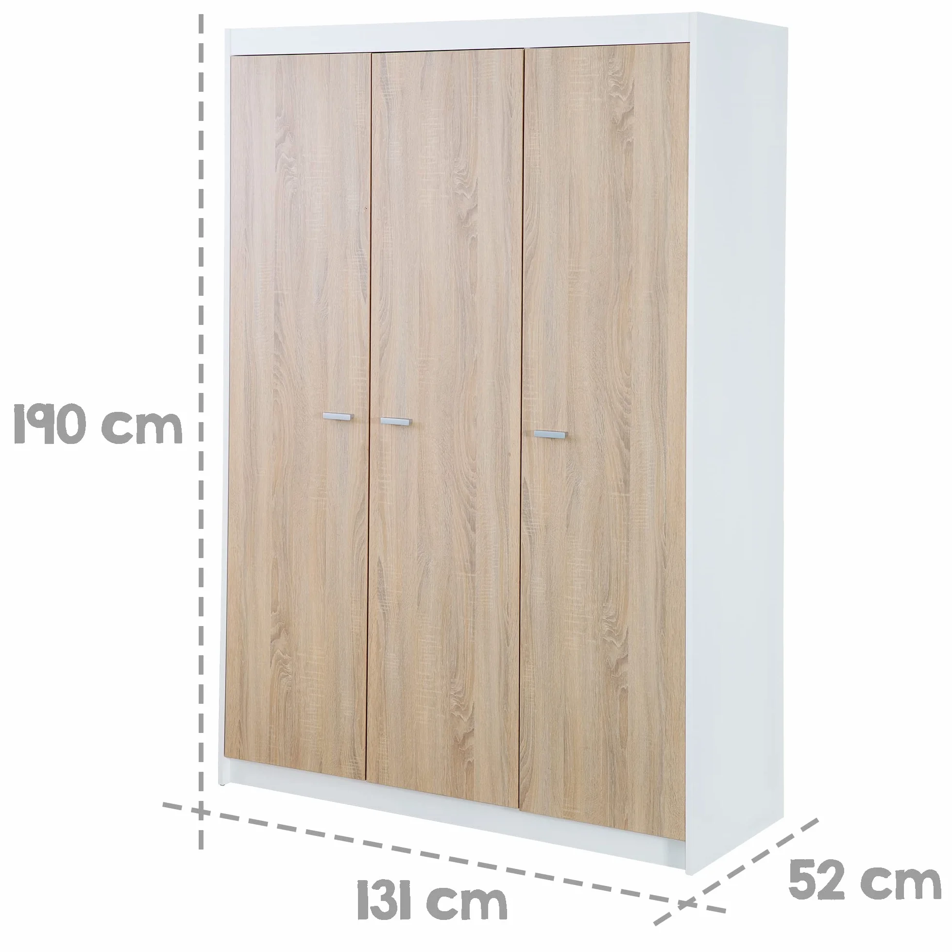roba Gabriella Chambre Bébé Complète Lit Évolutif 70x140 cm Commode à Langer Armoire 3 Portes Blanc Décor Bois
