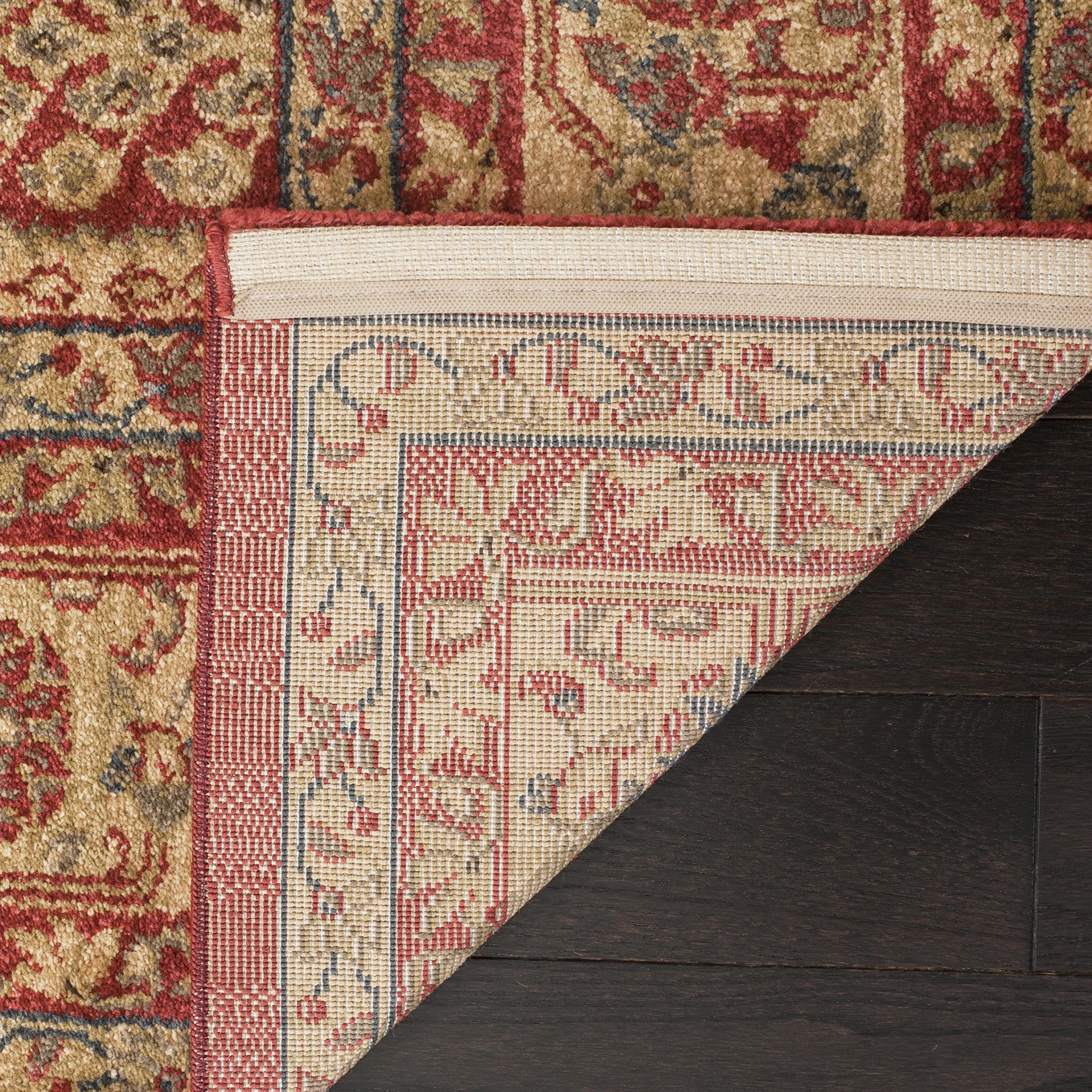 SAFAVIEH Tapis Traditionnel Pour Salon, Salle à manger, Chambre à coucher - Mahal Collection, Tapis à poil court, Rouge et Naturel, 122 X 170 cm