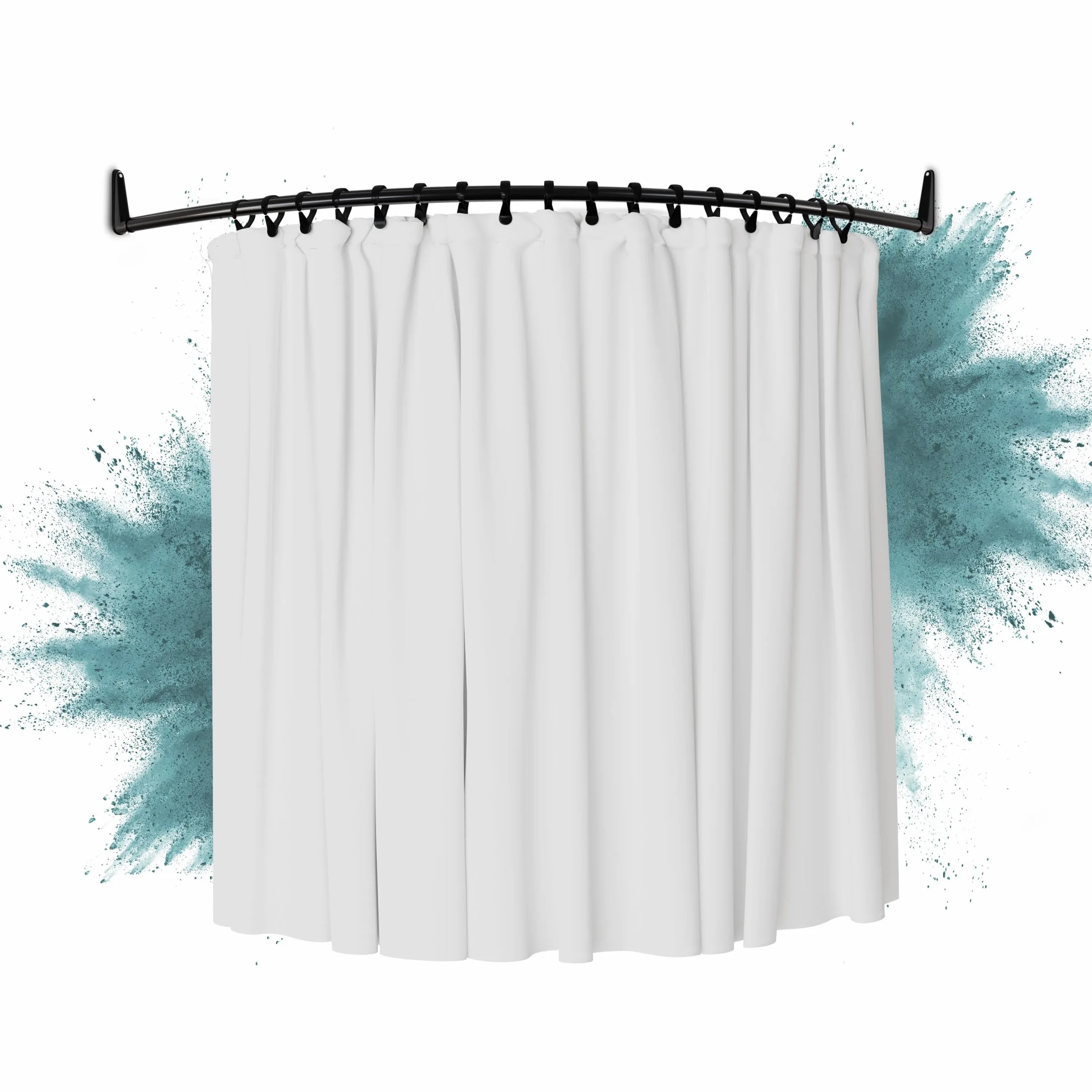 Erica Barre de Rideau de Douche D'angle 140x140cm, 100% Antirouille – Gris | 140x140 cm, Fixation Murale - sans Fixation au Plafond, Barre de Douche Incurvée, Acier Thermolaqué Gris, 100% Antirouille