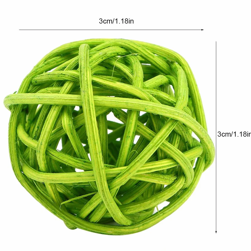 Boules de rotin en Osier, remplisseurs de Vase orbes décoratifs 20pcs Vert