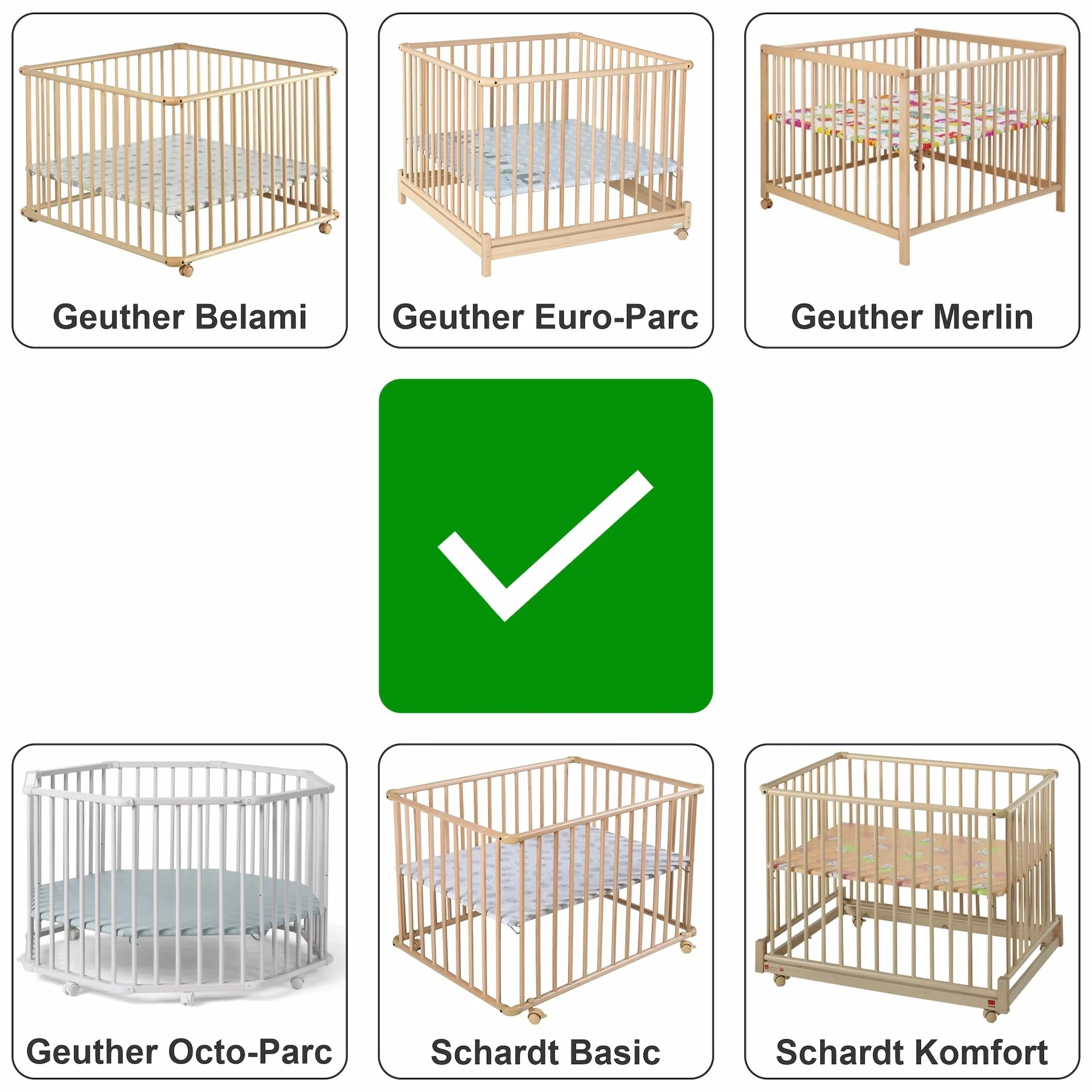 Ajusteurs de hauteur pour parc de jeu bébé, pack de 4 rehausseur en acier galvanisé, protections d'angle pour meuble transparentes PVC