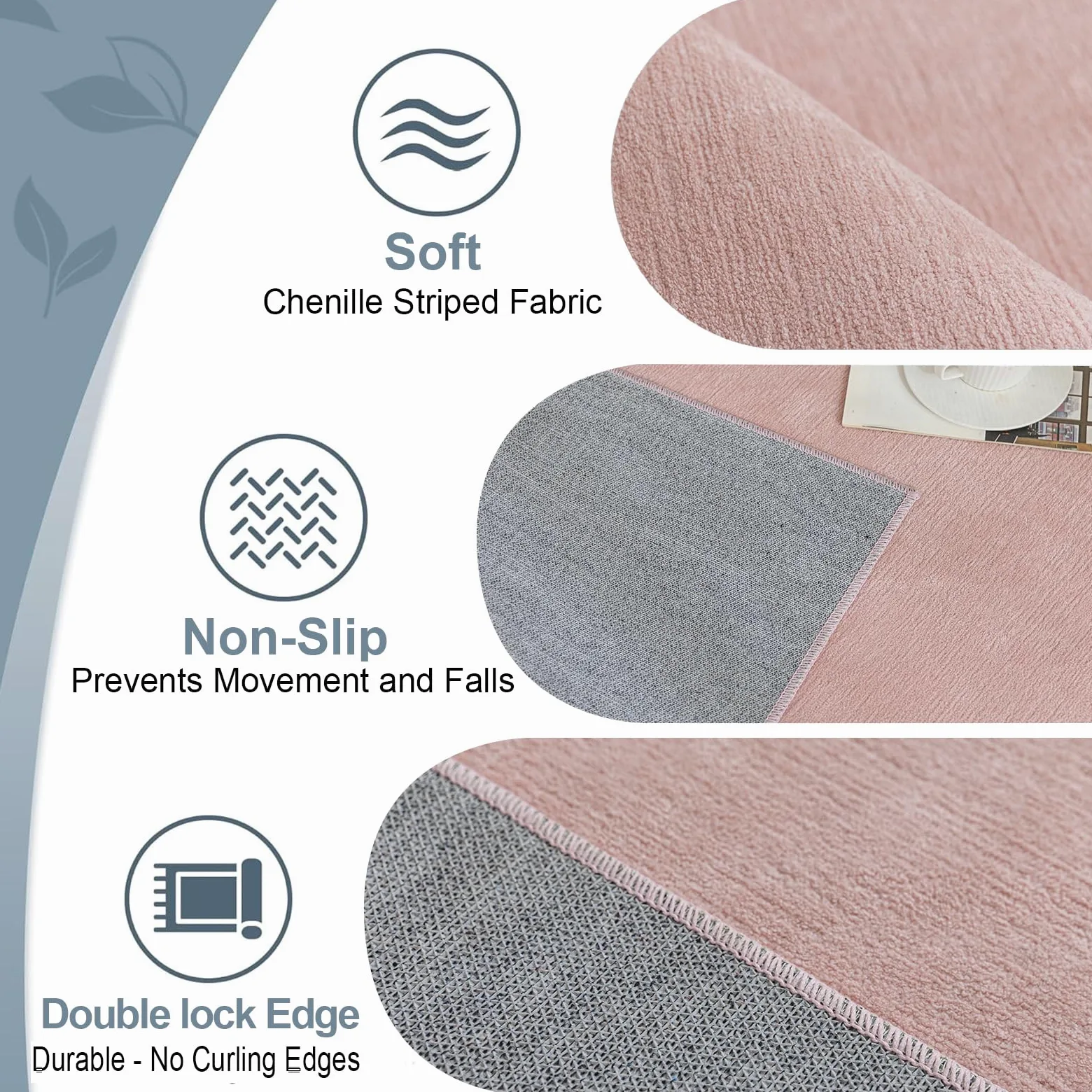 Kurzflor Tapis Rosa-60x120cm, Tapis Lavable Salon, Moquette Antidérapant Chambre à Coucher, Tapi Mince Salon, Chenille Moquette Doux pour Enfants Küchen(Rosa)