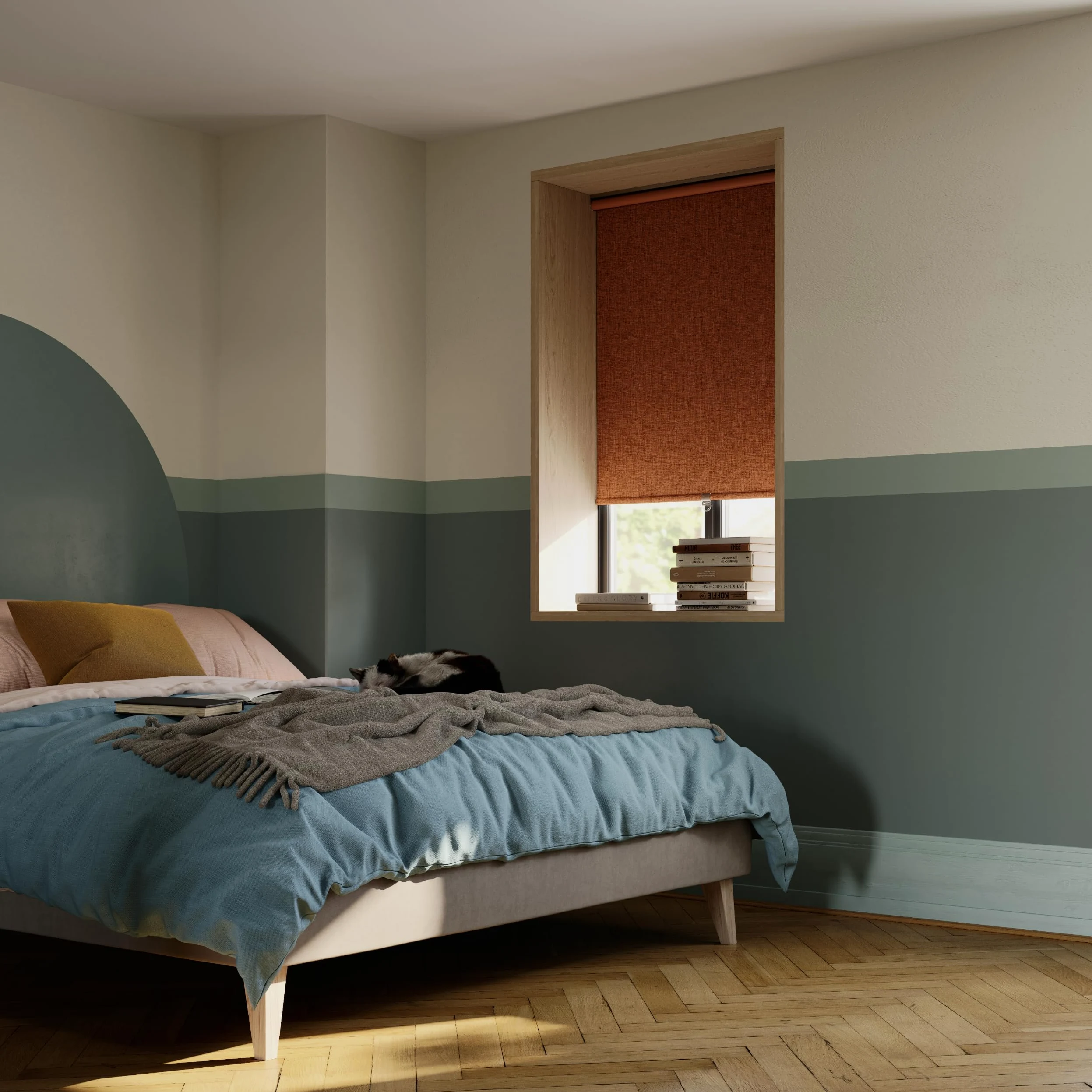 GoodHome Store Enrouleur occultant sans perçage Novan 90 x 180 cm