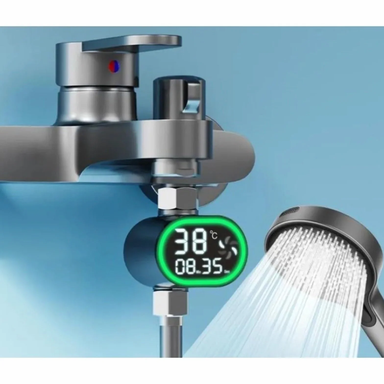 Thermomètre de douche numérique LED avec indicateur de température pour bain bébé