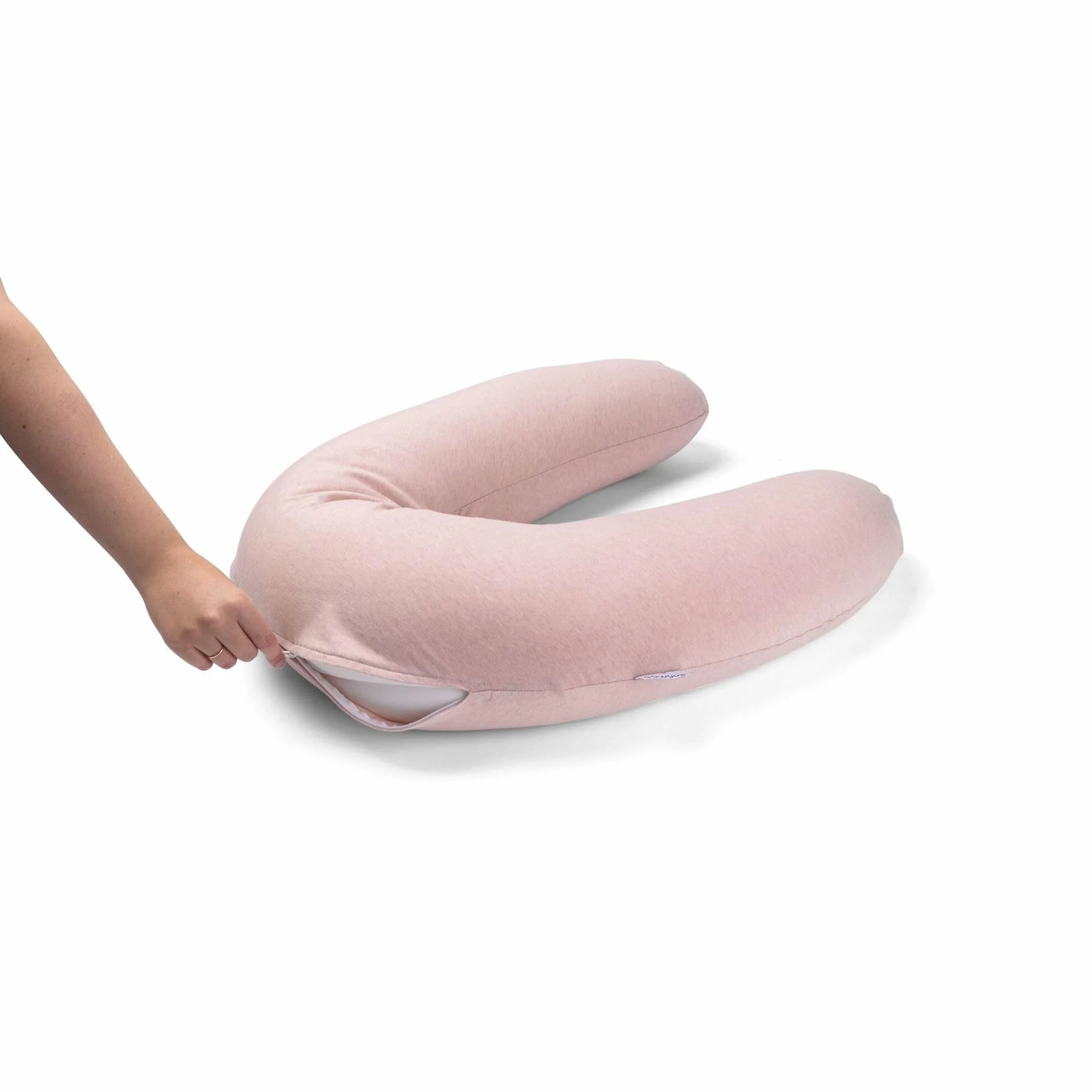Doomoo Housse de Coussin de Grossesse et d'allaitement Buddy - Tissu Ultra Doux Bio Oeko-tex Extensible Chiné Pink