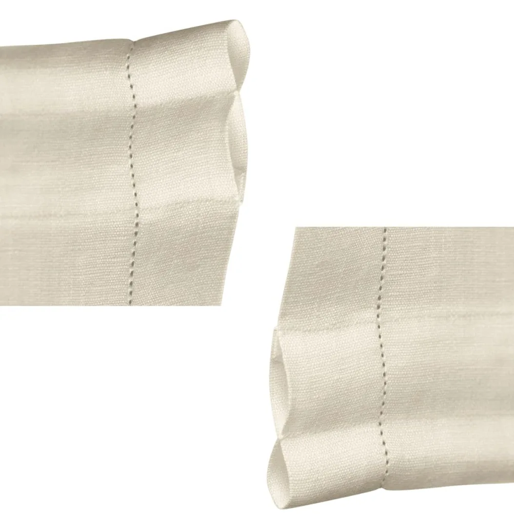 Cuore di lino - Rideau en Verre Pur Lin 100% Made in Italy Ajour Blanc crème (45 x 160 cm)