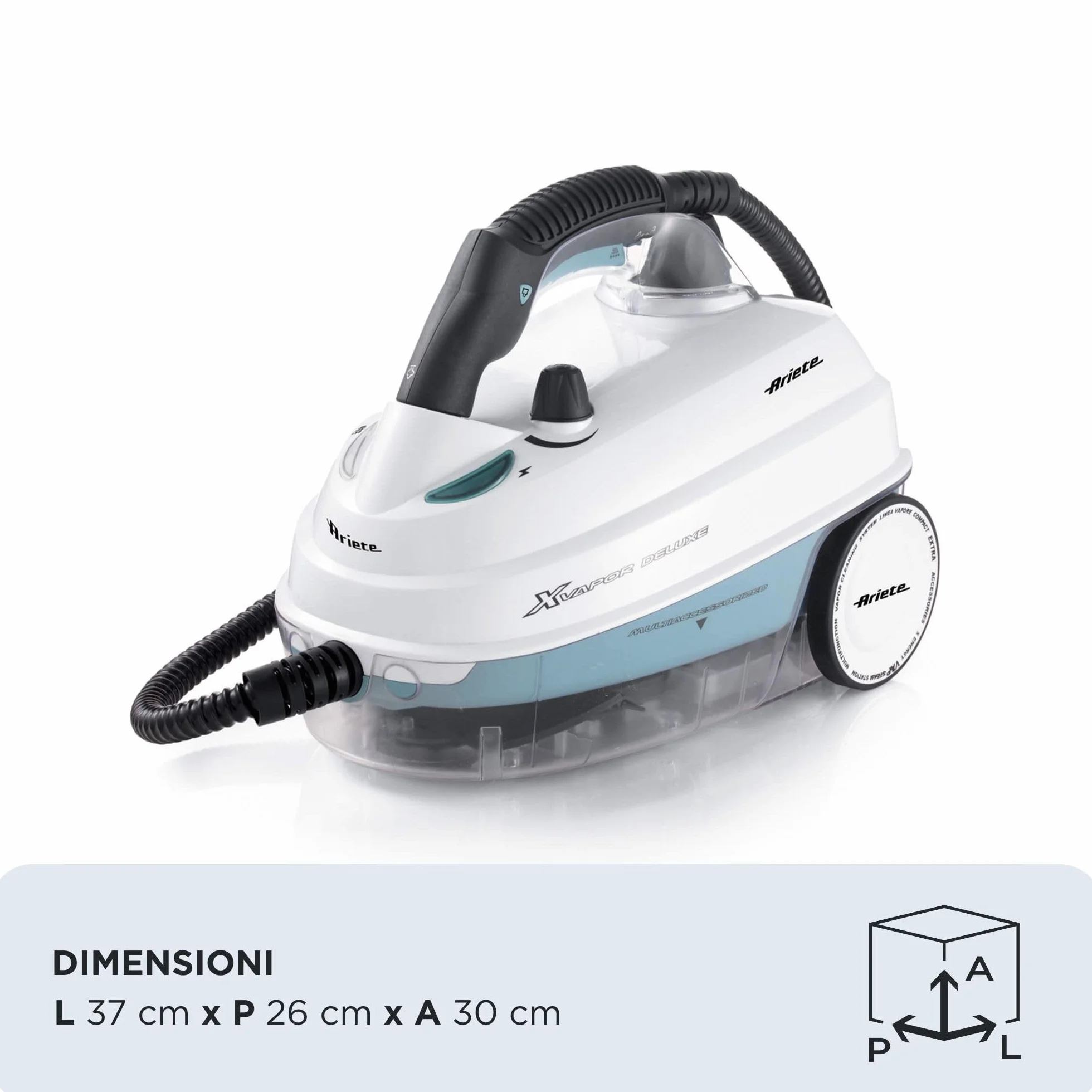 Ariete 4146 XVapor Deluxe Nettoyeur Vapeur Mobile 1,6 L 1500W 5 Bar Blanc