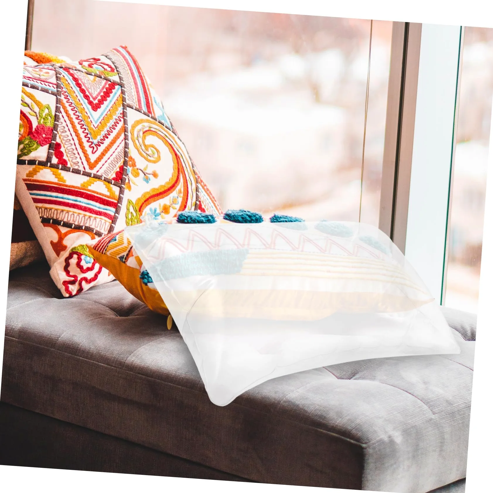 MAGICLULU 3pièces Coussin Gonflable Transparent Oreiller Pratique pour Camping Et Voyage Confort Ajustable Coussin De Relaxation Portable