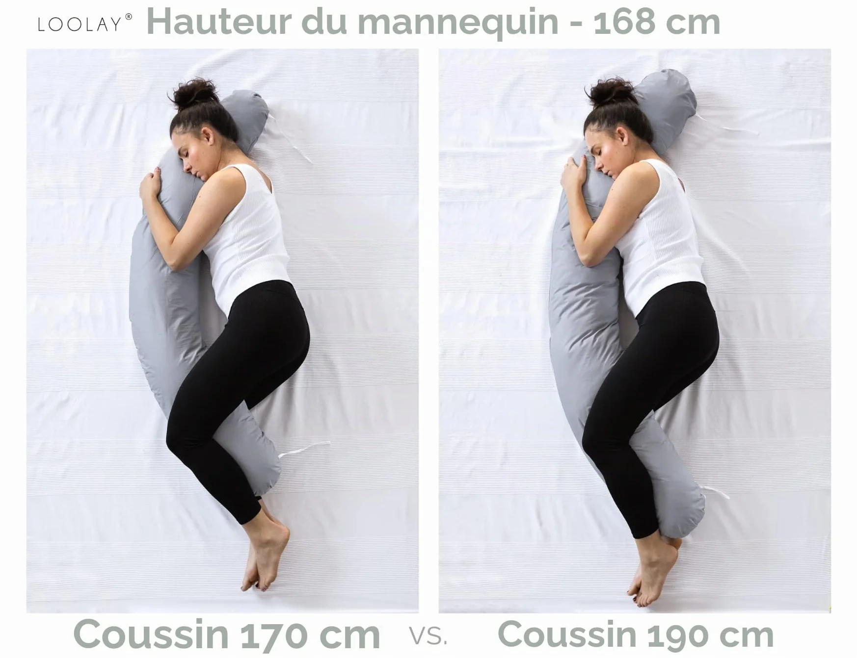 LOOLAY Coussin de Grossesse 170 cm 100% Coton avec Housse Amovible Minky Ergonomique