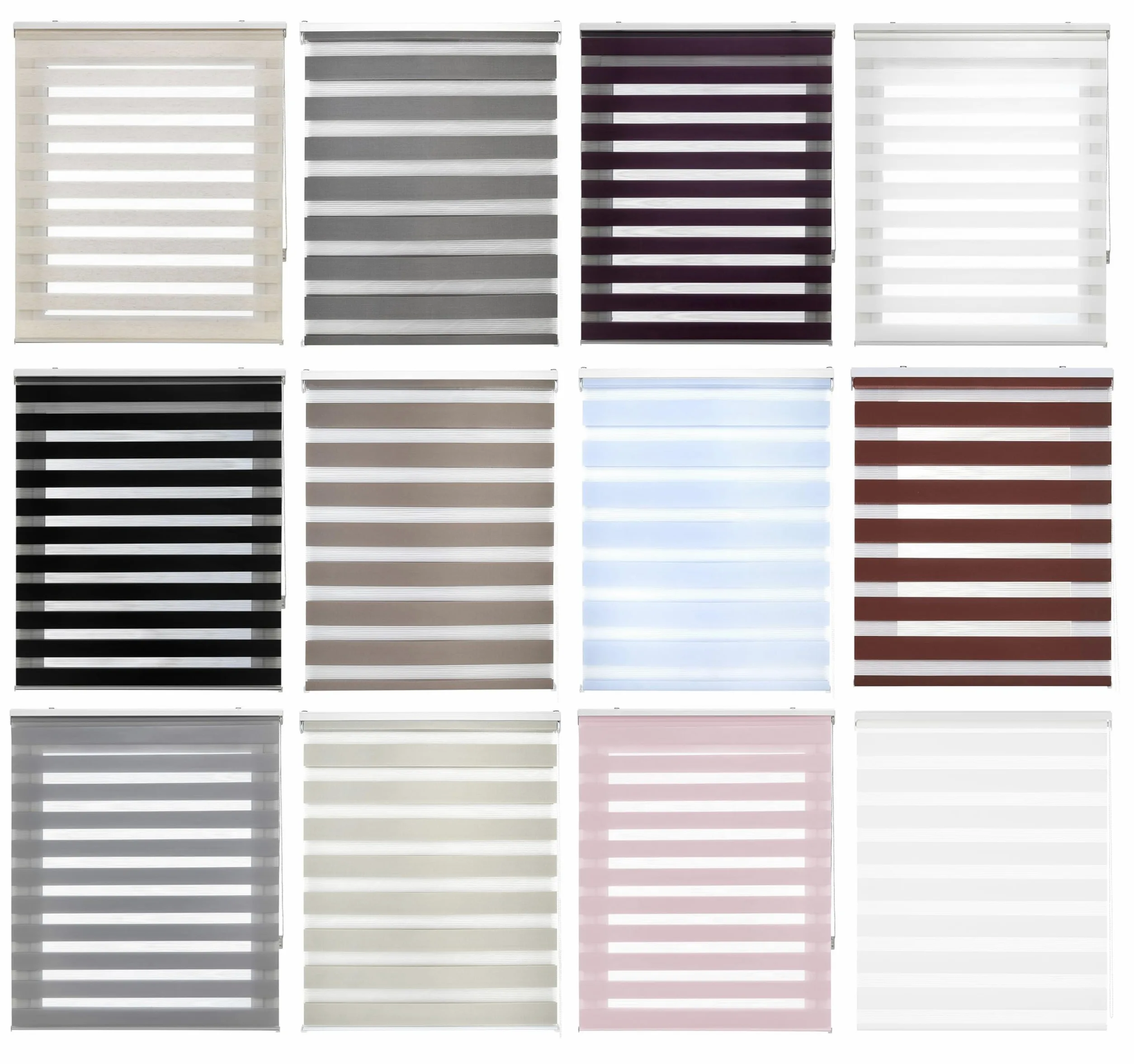 Estoralis | Vera | Store Enrouleur Jour Nuit Moderne | Double Tissu Uni | Lin | 125 x 180 cm. (Largeur/Hauteur) Taille du Tissu 122 x 175 cm. | Stores pour fenêtres et Portes