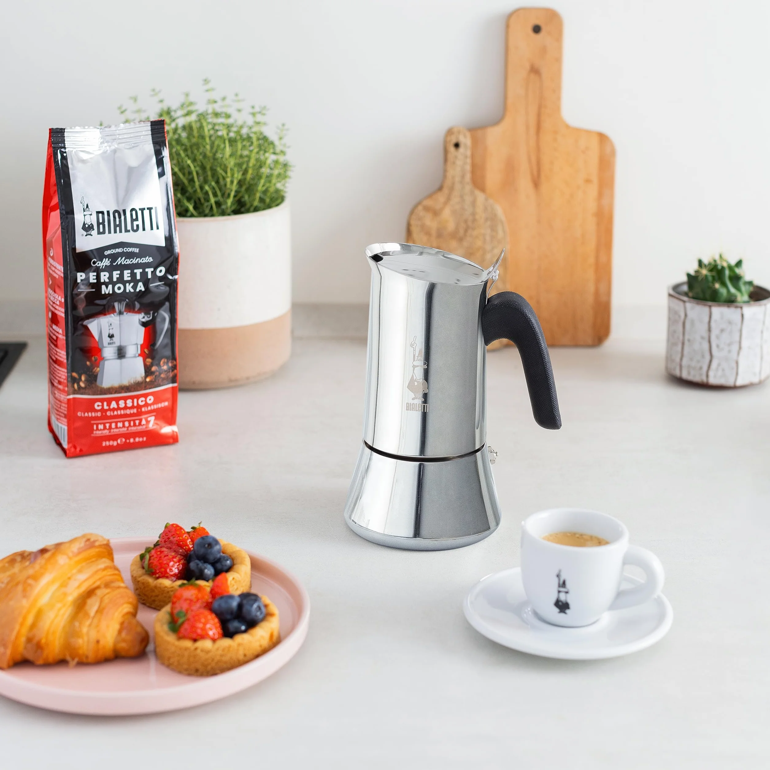 Bialetti Venus Induction Cafetière Expresso Inox 10 Tasses 460 Ml Argenté