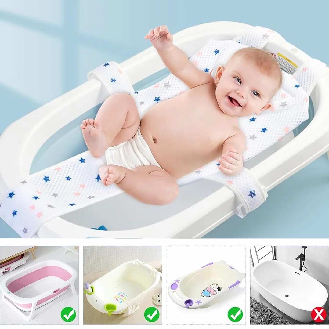 Hamac de Bain pour Bébé Antidérapant Coussin Baignoire Pliable 0-36 Mois