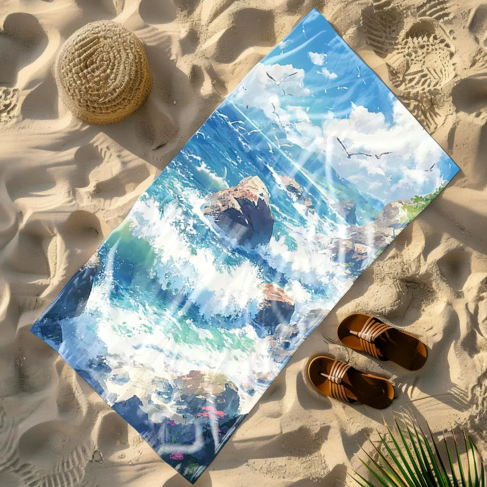 Tapis de Plage XXL Anti Sable Pierres Plage Serviette Piscine Adulte,Natte De Plage Pliable, Voyage Accessoires De Plage Camping,Serviette de Bain Personnalisée