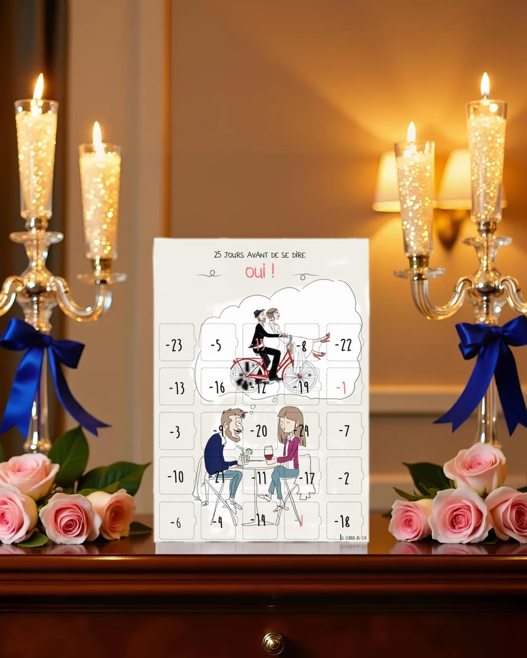 Calendrier de l'Avent Mariage 25 Jours - Cadeau Mariage Couple - Guide Organisation Mariage