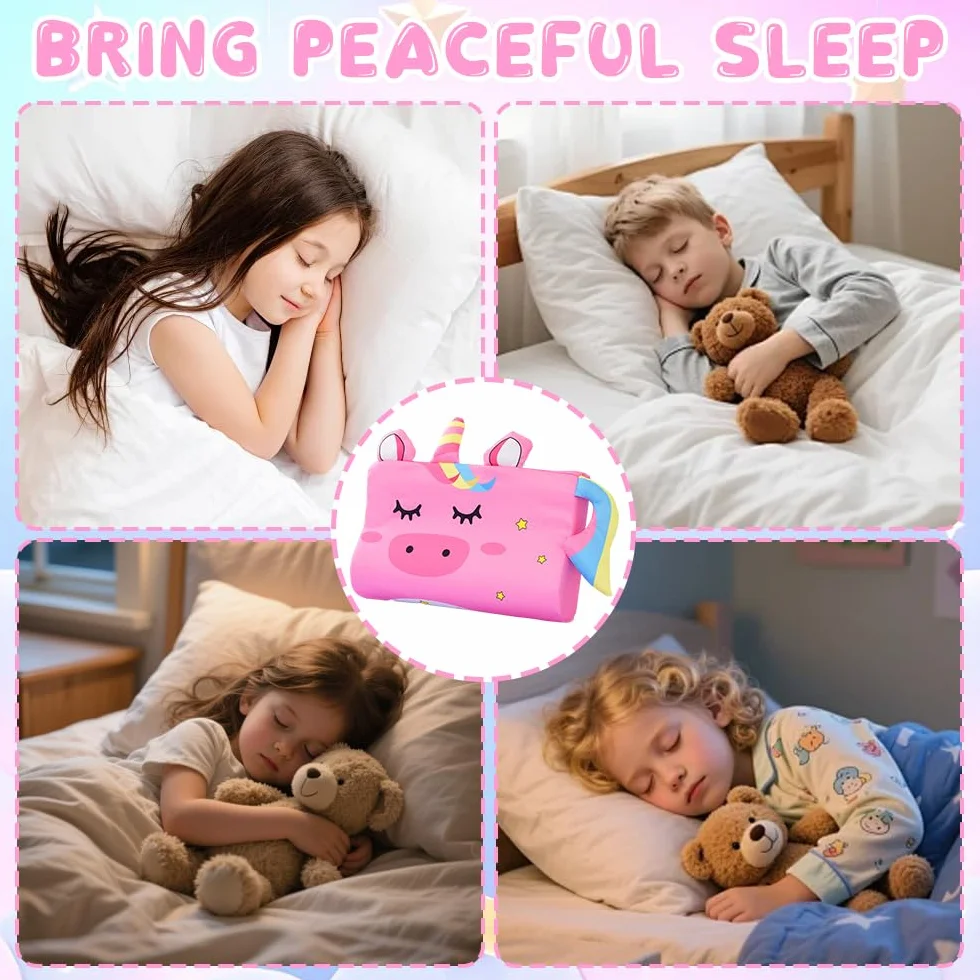Oreiller Enfant 45x27cm Ergonomique Coussin Sommeil Licorne