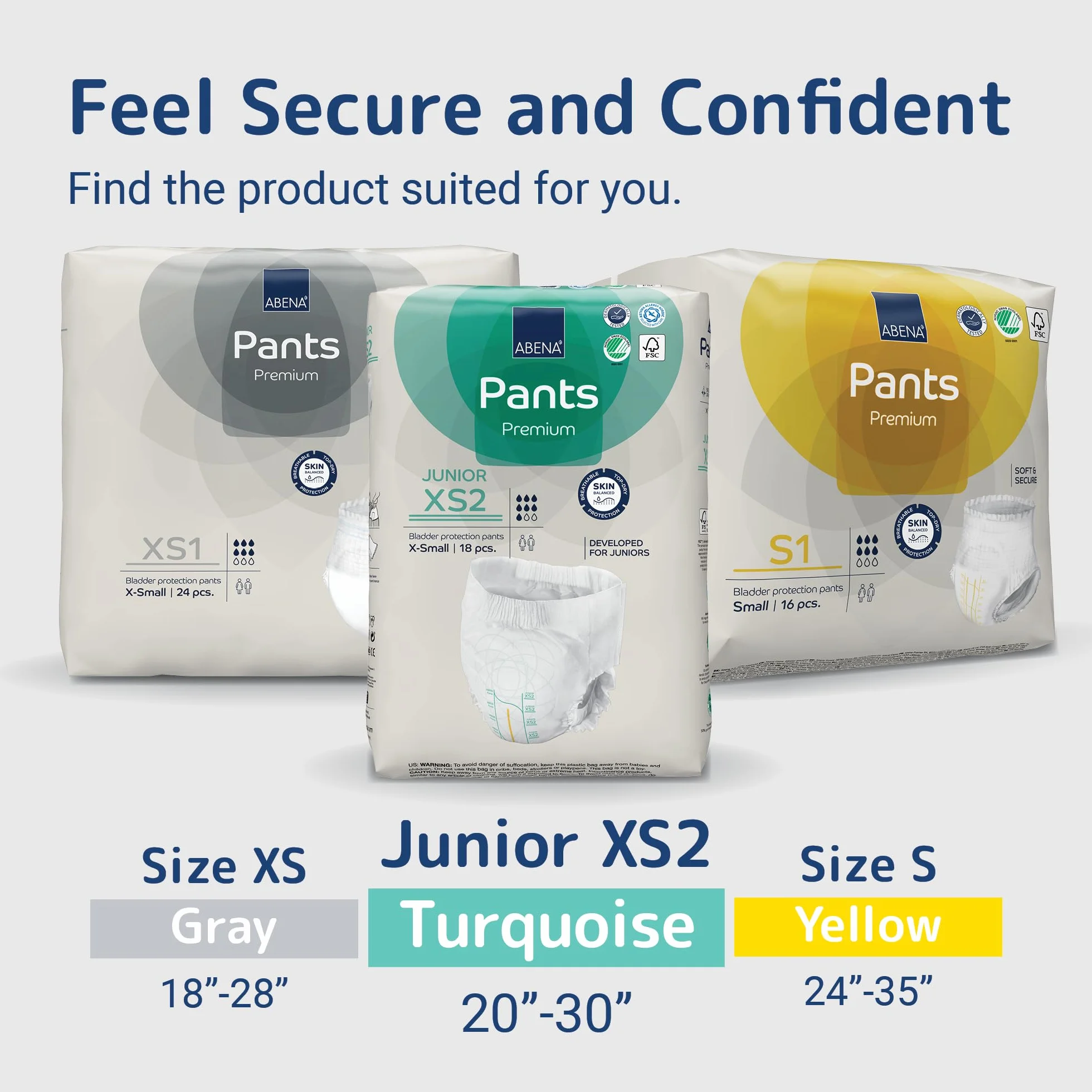Abena Pants XS2 Couches Junior Taille XS 50-75 cm Lot de 18