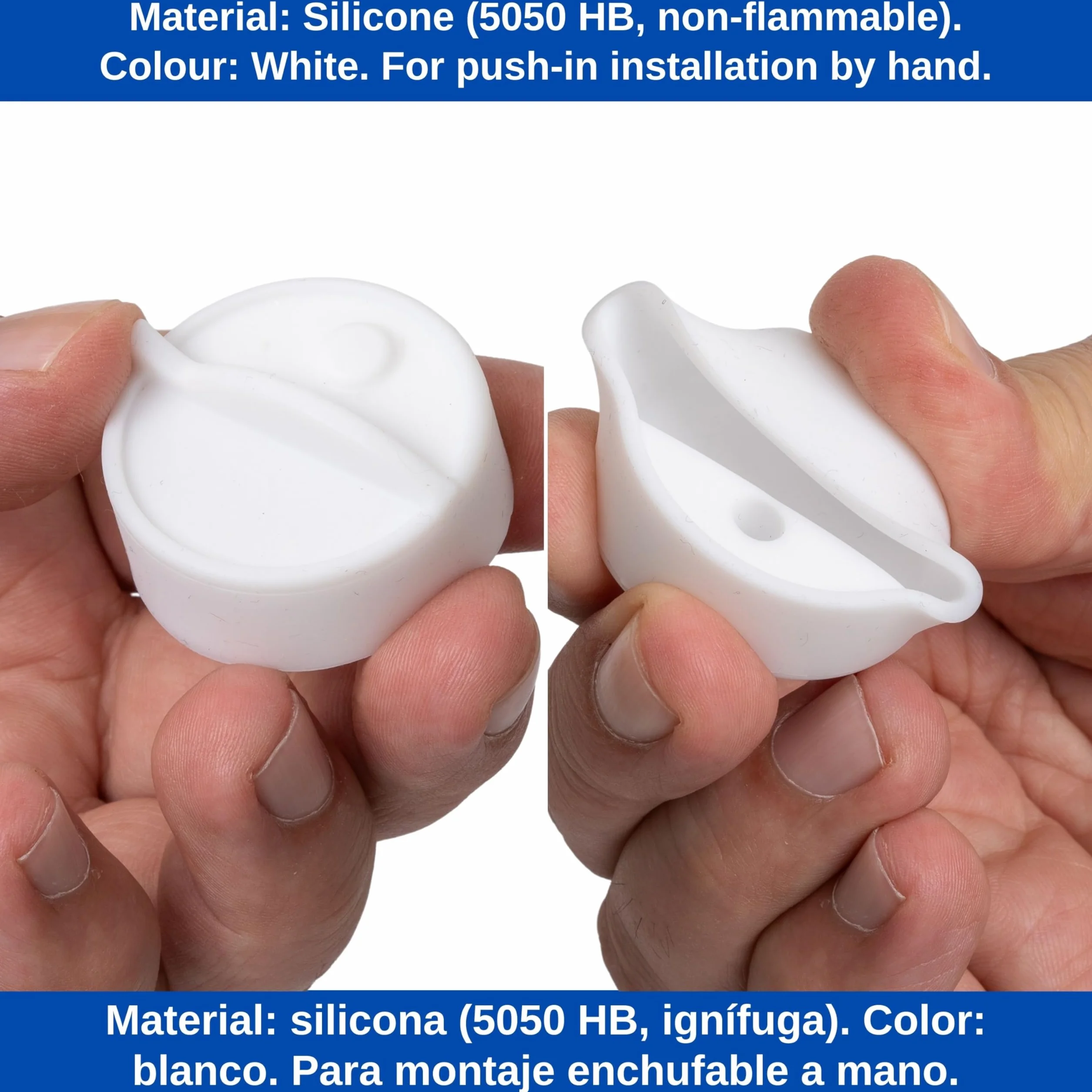 Cache-prise silicone blanc 2 pièces type E France protection éclaboussures poussière
