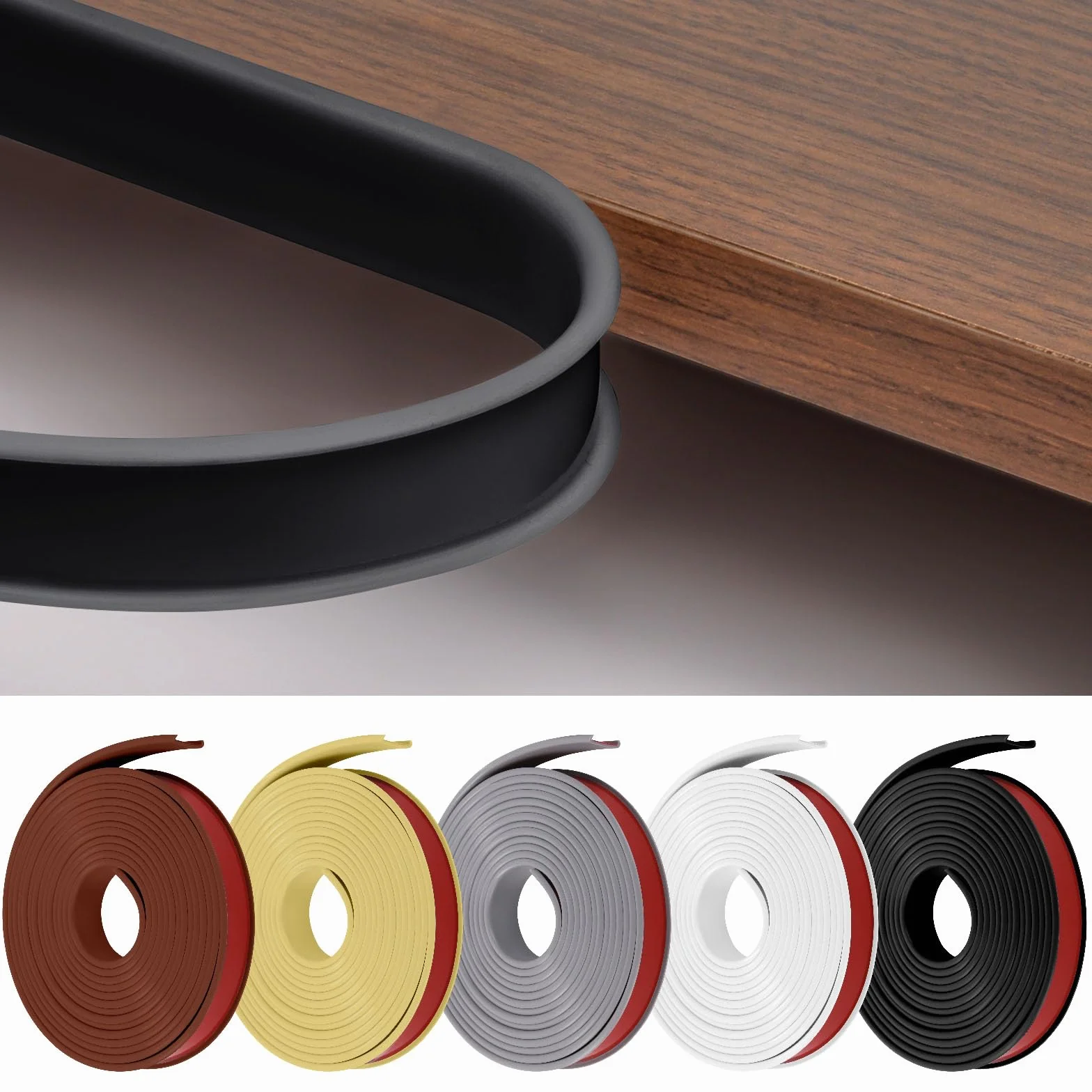 Flintronic Bande de Chant en Forme de U, Protection Coin de Table Bébé TPE, 5 m x 18 mm, Noir