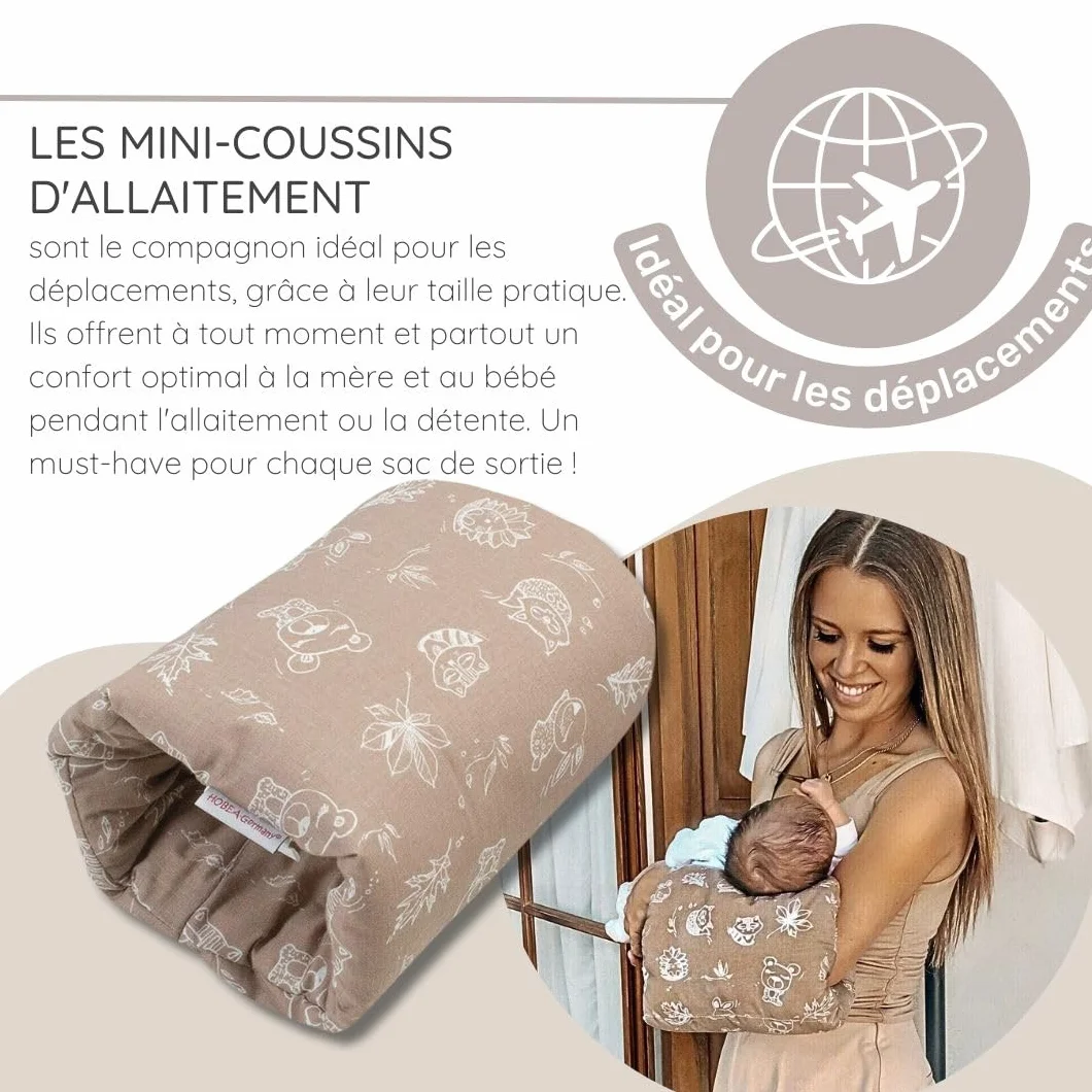 HOBEA-Germany Coussins d’Allaitement Mini oreillers pour déplacements Coeurs Vieux Rose