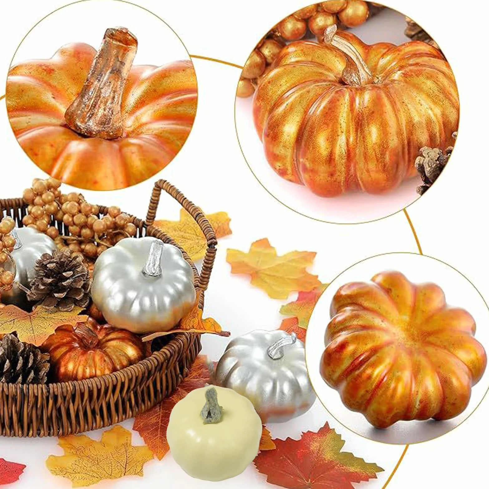 Décoration Automne Halloween Citrouilles Artificielles 68 Pièces