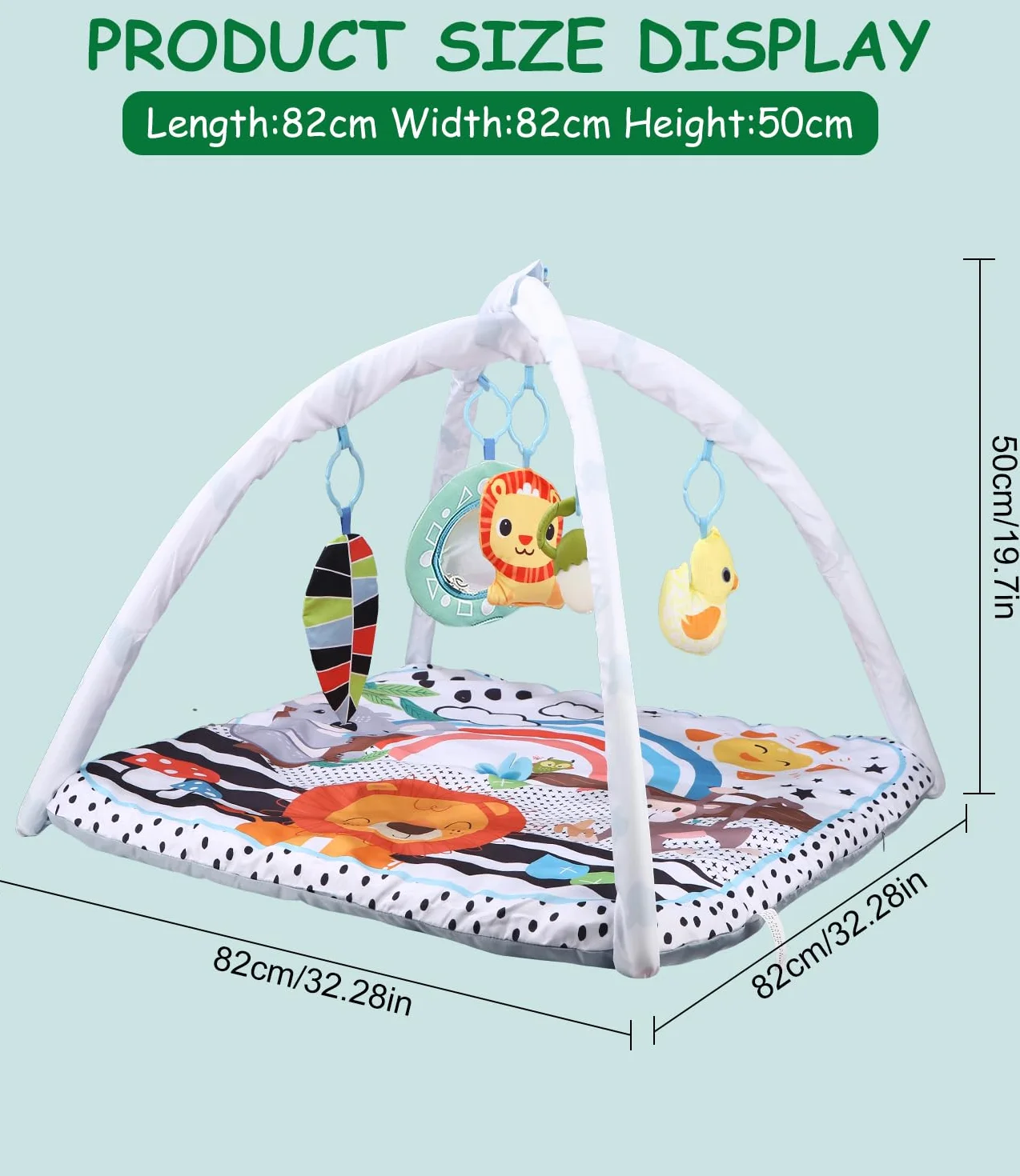 Tapis de Jeu pour bébé 0-6 Mois avec Arche réglable Gymnase développement cognitif