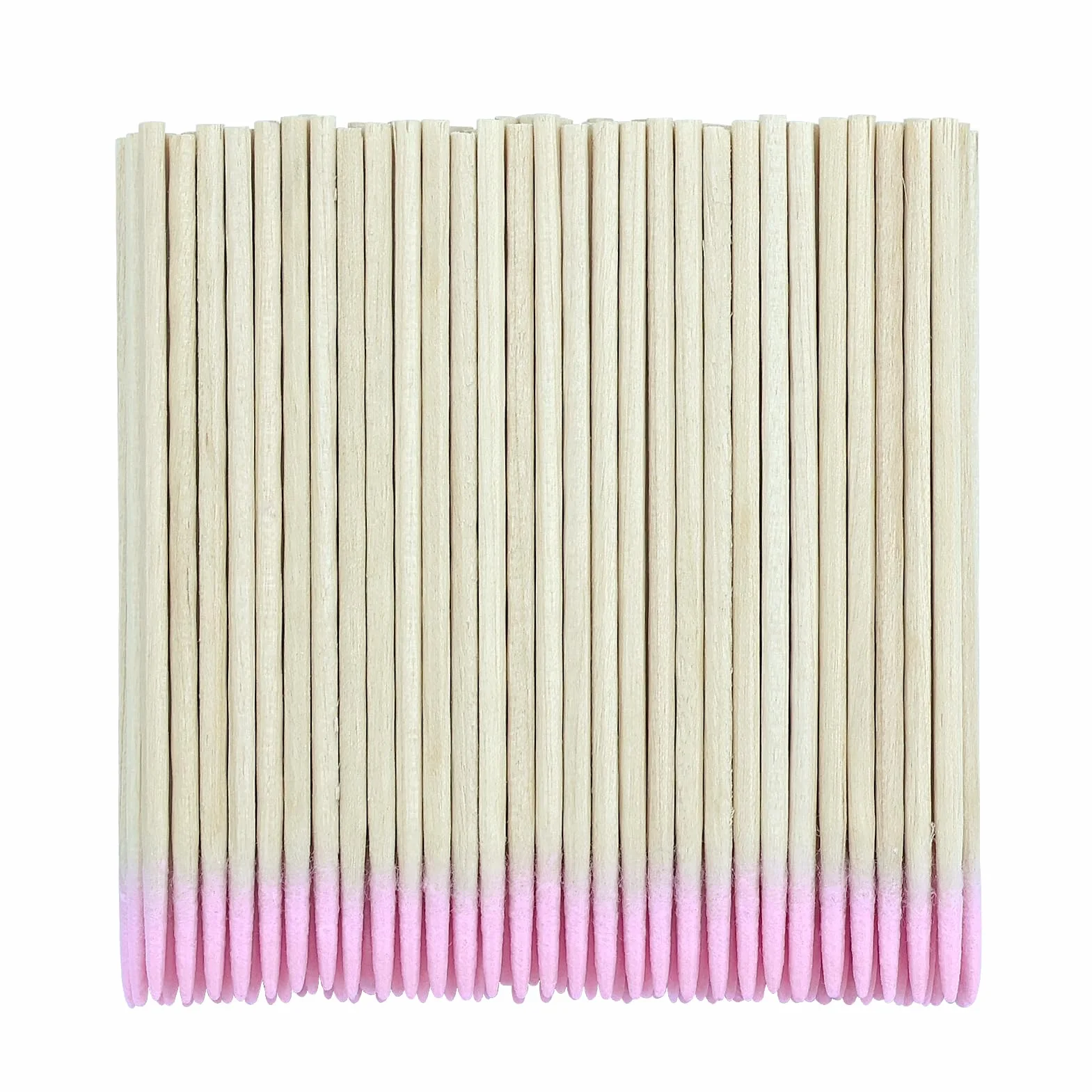 Cotons-tiges 7 cm pointe pointue bâtonnets nettoyage bois tatouage sourcils ongles rose