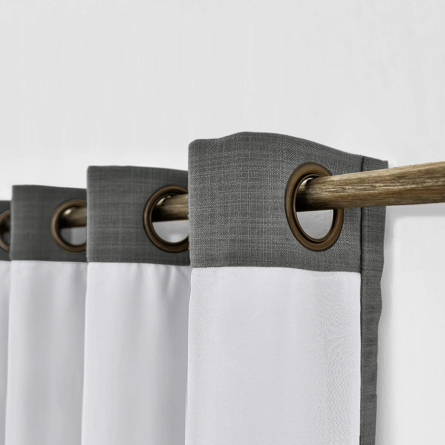 ChadMade L 140 x H 240 CM Gris Carbone Rideau en Faux H Lin Draperies Occultants Double Face, Rideau à Oeillets Bronze Antique Assombrissant pour Porte Coulissante Verre Patio Salon (1 Panneau)