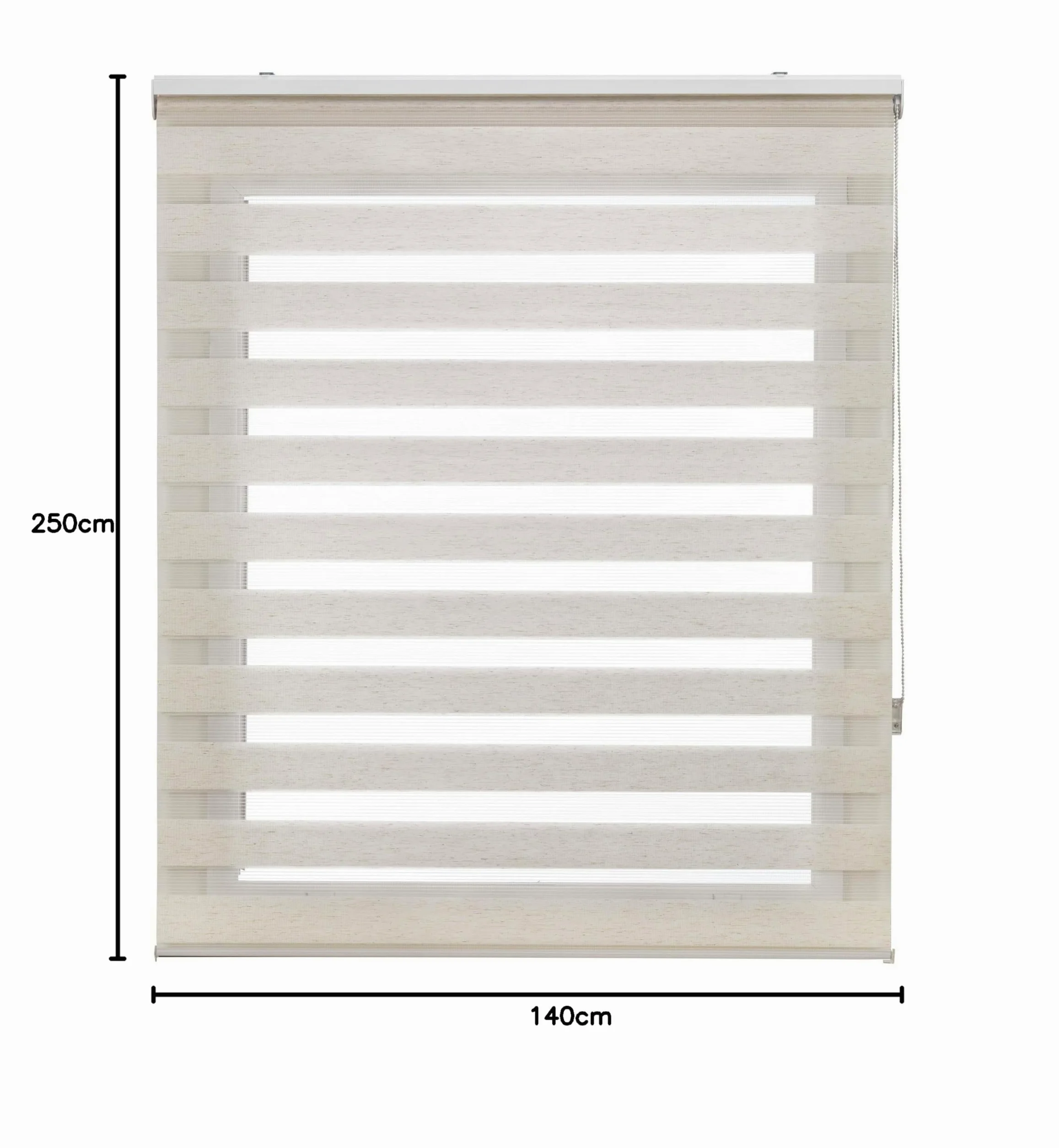 Uniestor Basic store jour nuit, couleur Lin - store 140 x 250 cm (largeur x hauteur) | Taille du tissu 137 x 245 cm. Store enrouleur double