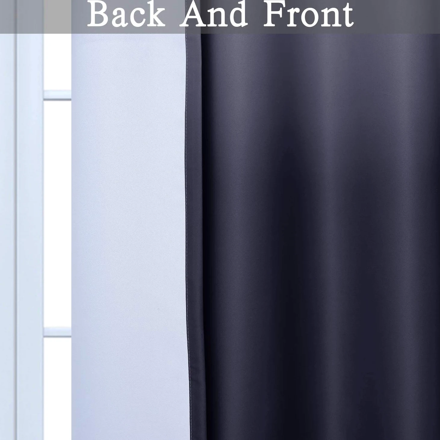 2 Panneaux de Rideaux occultants ombrés à Isolation Thermique avec œillets pour Salon, Chambre à Coucher (Noir, 132 x 243 cm (l x L)