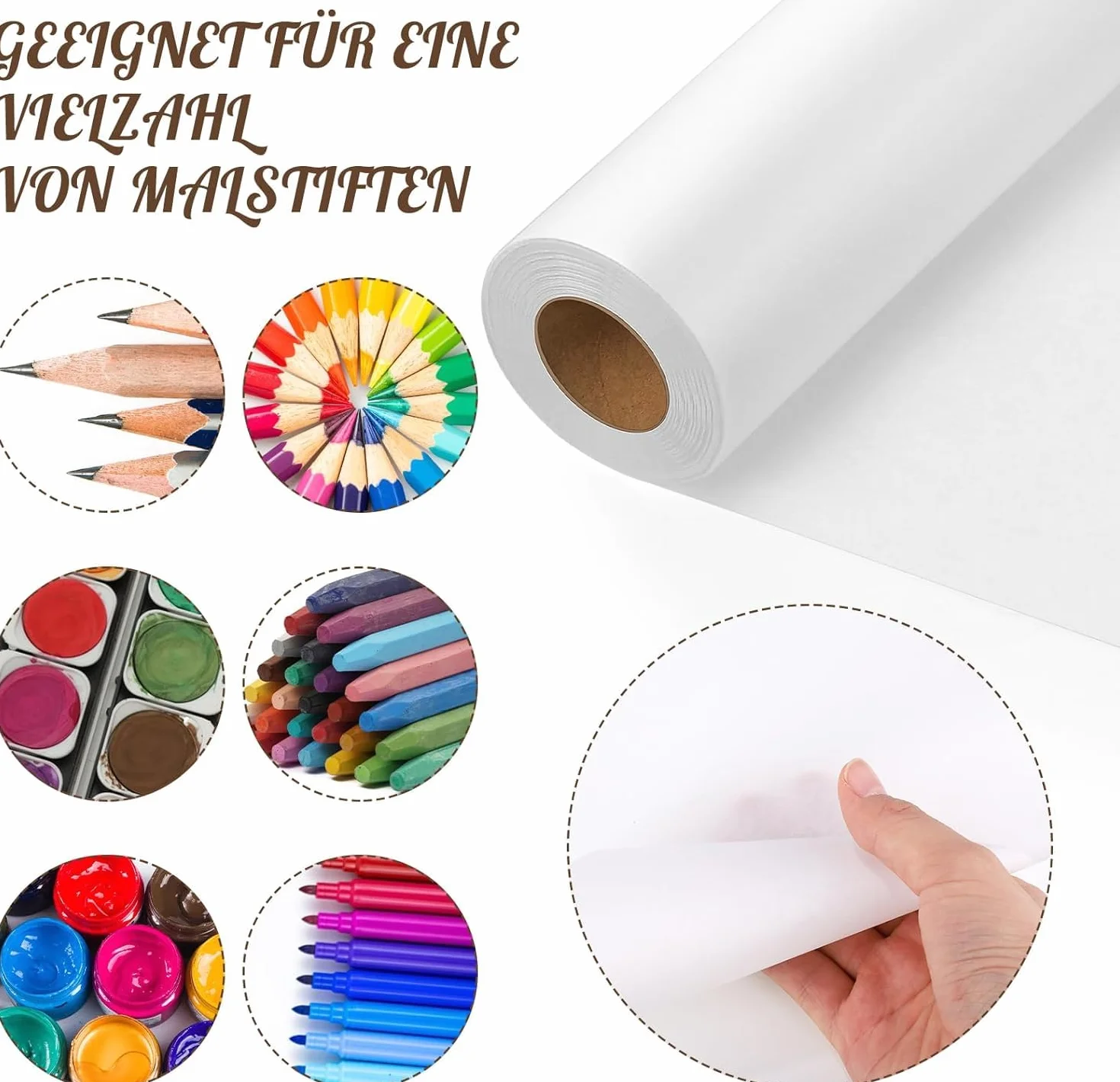 Rouleau Papier Calque 43cm x 25m 23g/m² Transparent pour Dessin Croquis Bricolage