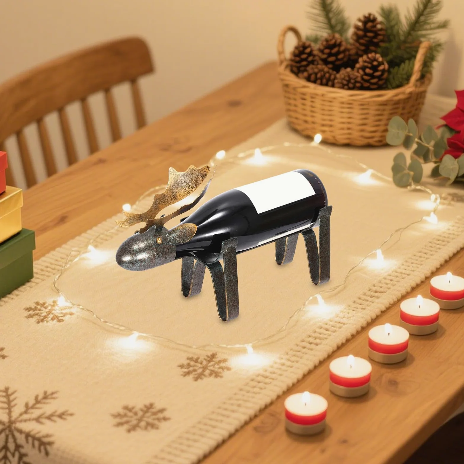 Homyl Porte-bouteilles Décoratif En Forme de Cerf pour Comptoir, Garde-manger Ou Table à Manger