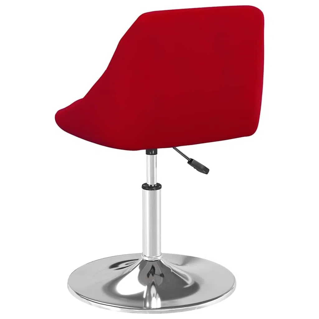 Lot de 4 chaises de salle à manger pivotantes en velours rouge