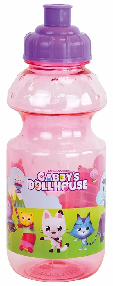 FUN HOUSE GABBY ET LA MAISON MAGIQUE GOURDE BOUTEILLE REUTILISABLE 350 ML POUR ENFANT, Rose