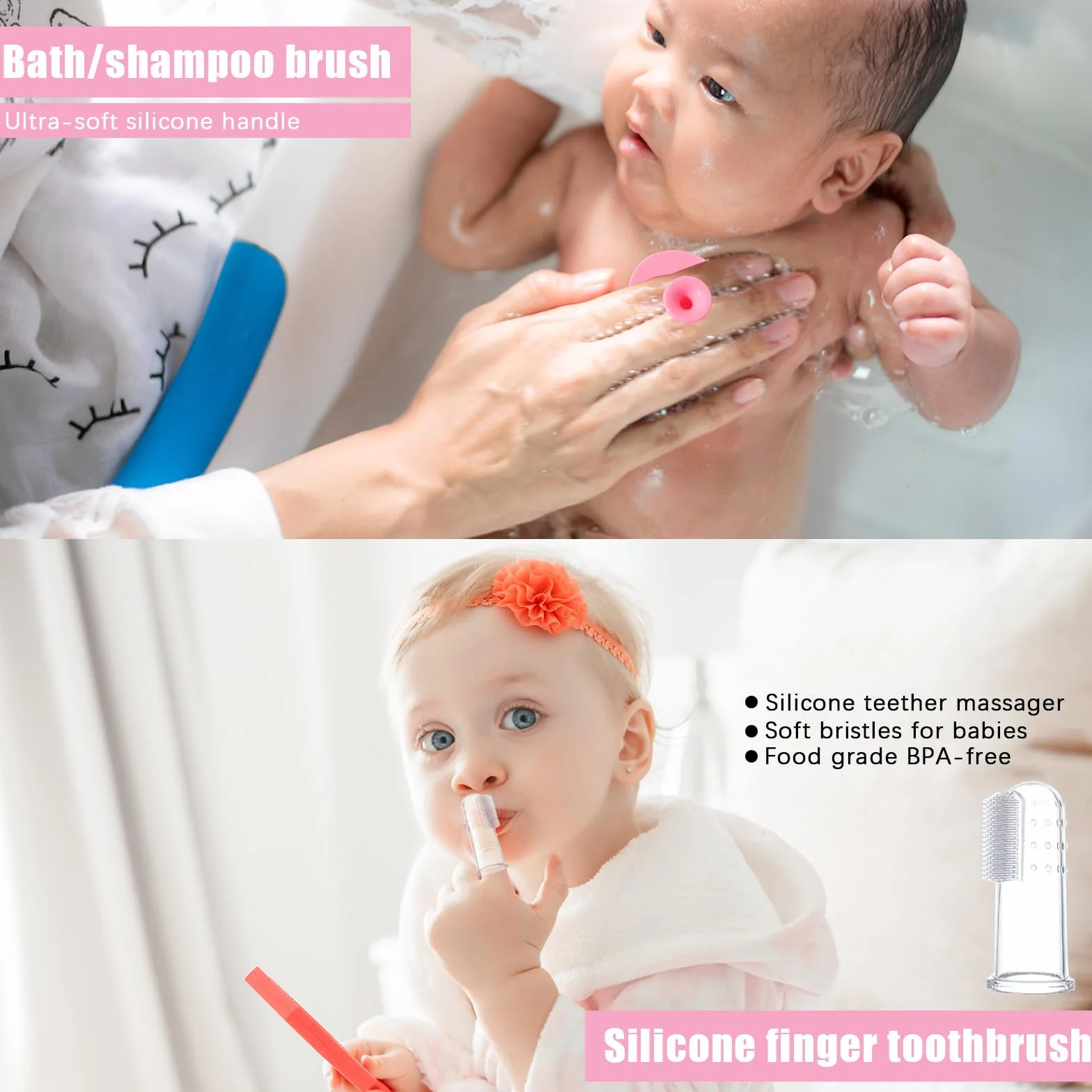 Trousse de Soin Bébé Naissance 12 Pièces, Ensemble Sécurité Sans BPA pour Bébé Rose