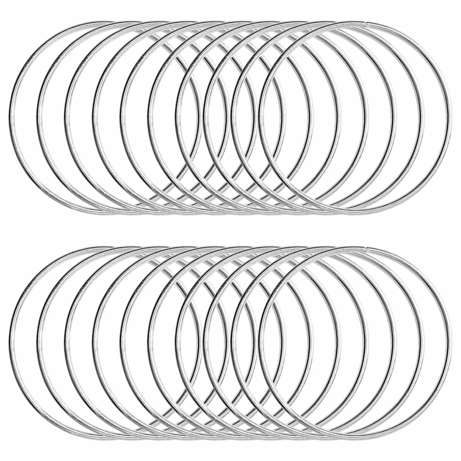 Anneaux en métal argenté 5 cm pour bricolage - Lot de 20 - Attrape-rêves, Macramé, Couronne de mariage