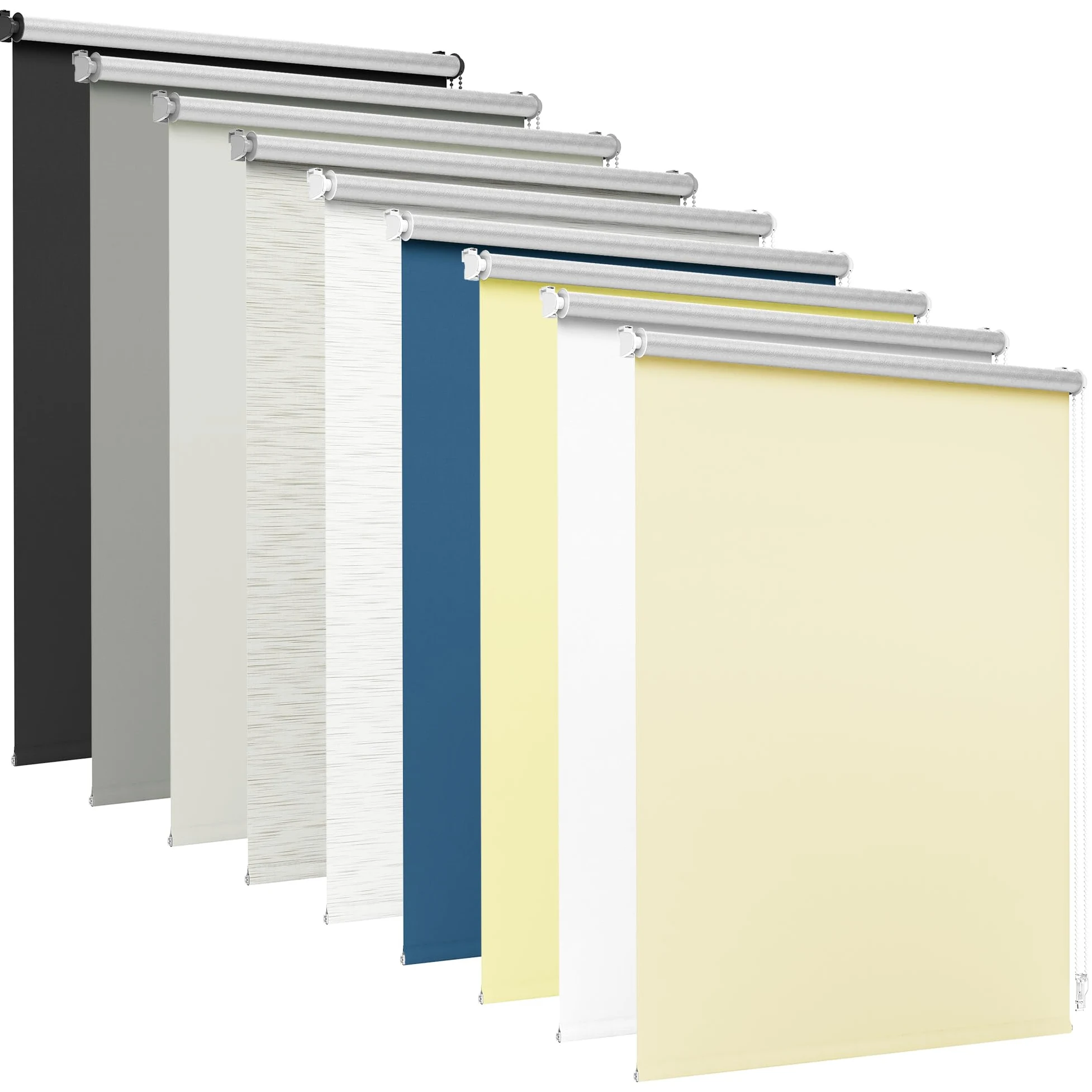 Jalousiescout Store Thermique sans perçage, Store á Fixation á la Pince avec revêtement Thermique, Store d'obscurcissement, Protection Solaire Protection visuelle, 60 x 220 cm, Blanc