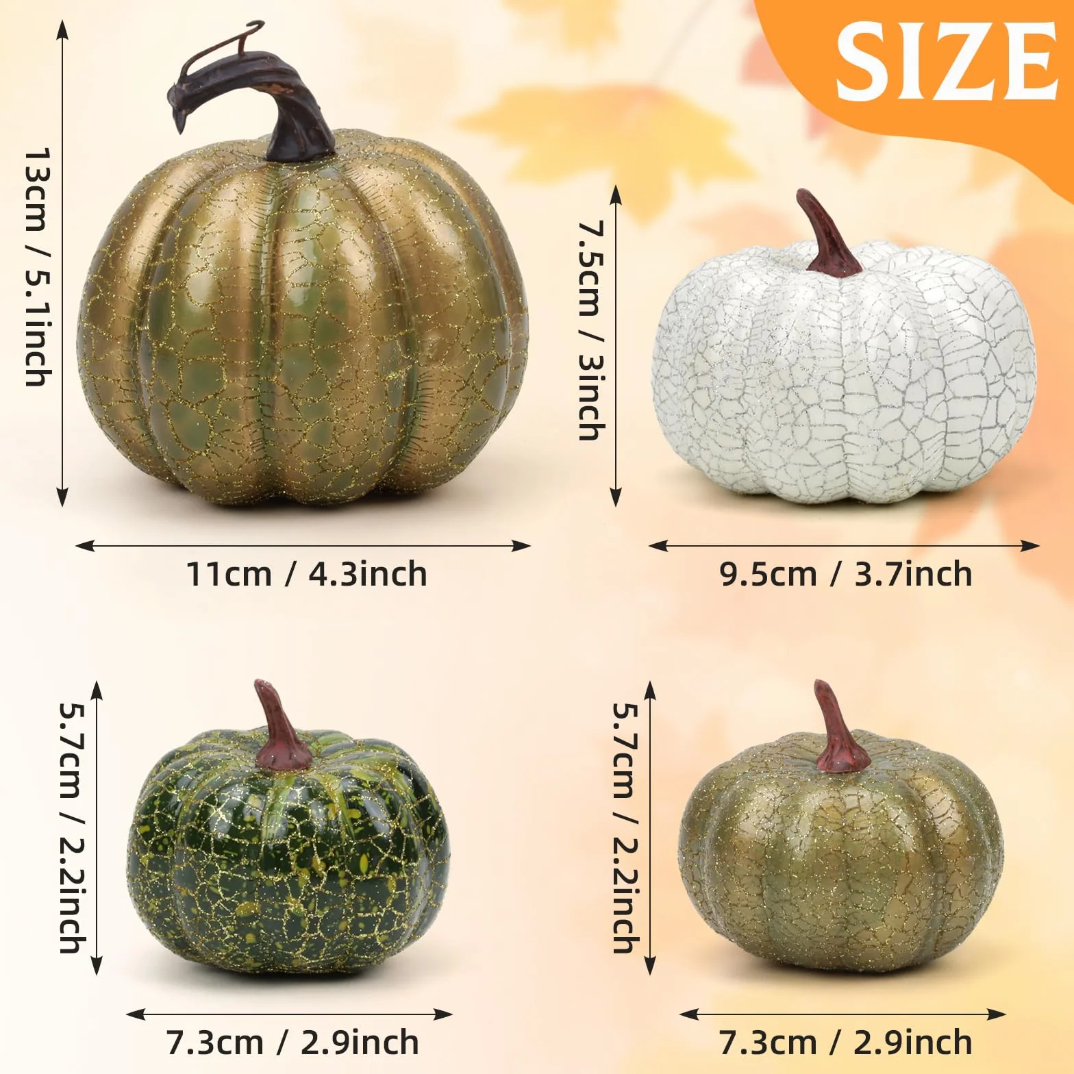Sztuczne Dynie Mousse Kolekcja Jesienna Dekoracja Halloween 8 Sztuk