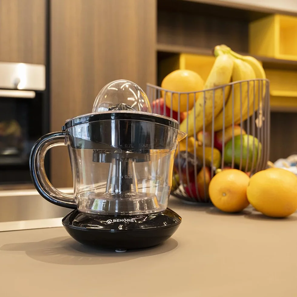 Behome Presse agrumes électrique 700 ml double cône noir