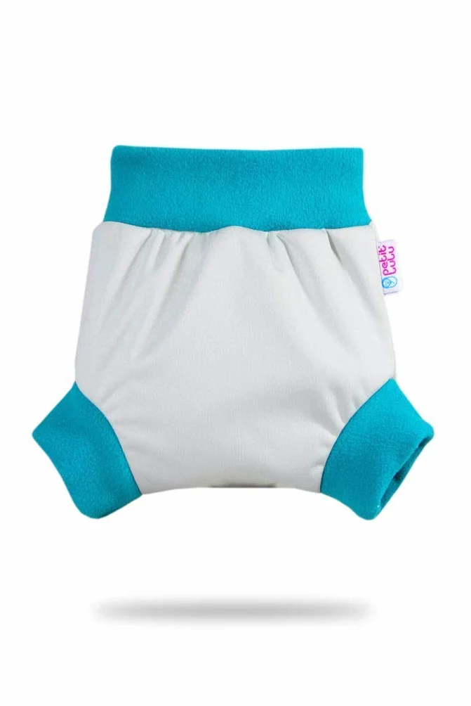 Culotte de Protection Shorty en PUL Petit Lulu Taille L Réutilisable Lavable Étanche Couches Lavables Fabriqué en Europe Gris Turquoise