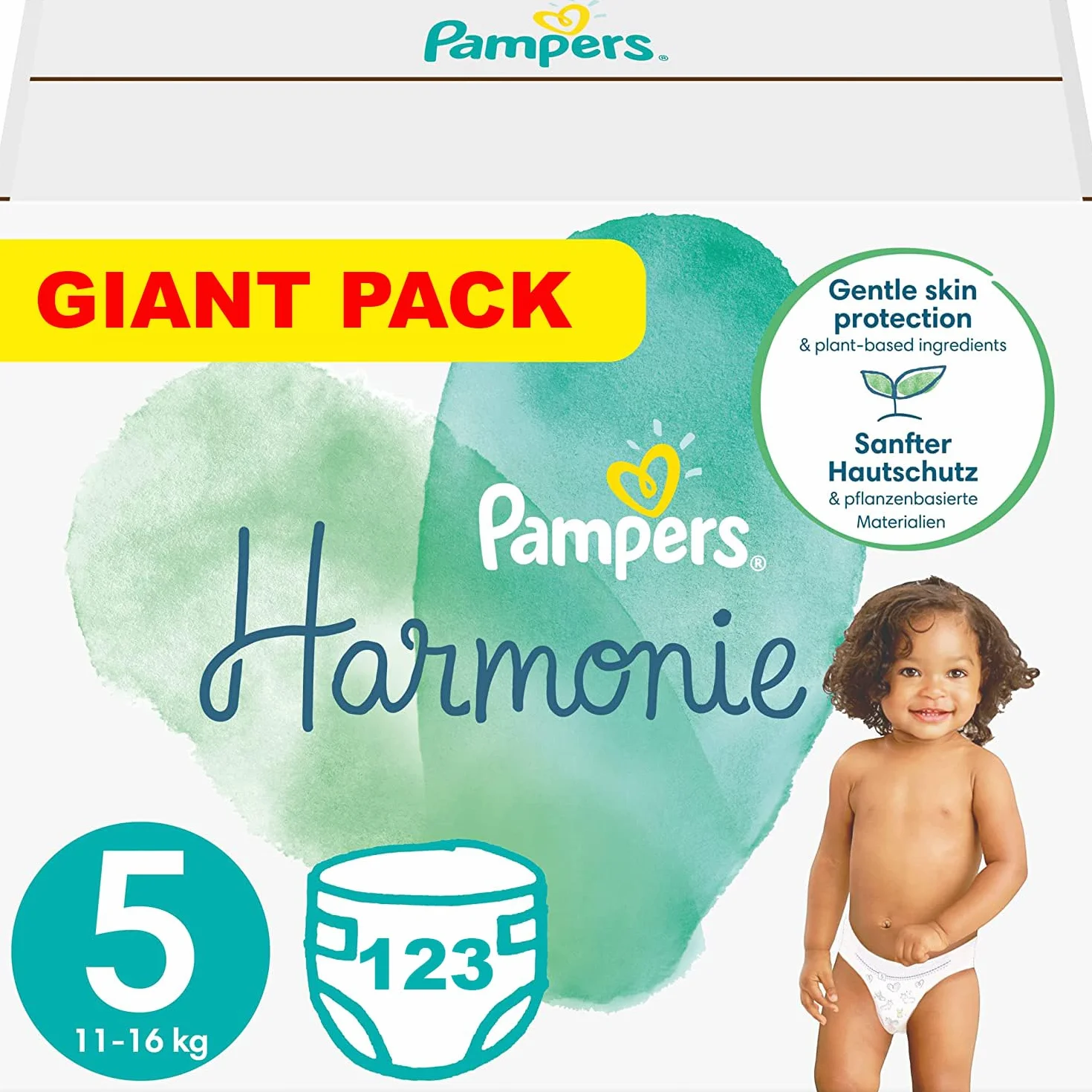 PAMPERS HARMONIE TAILLE 5 123 COUCHES (11-16 KG)