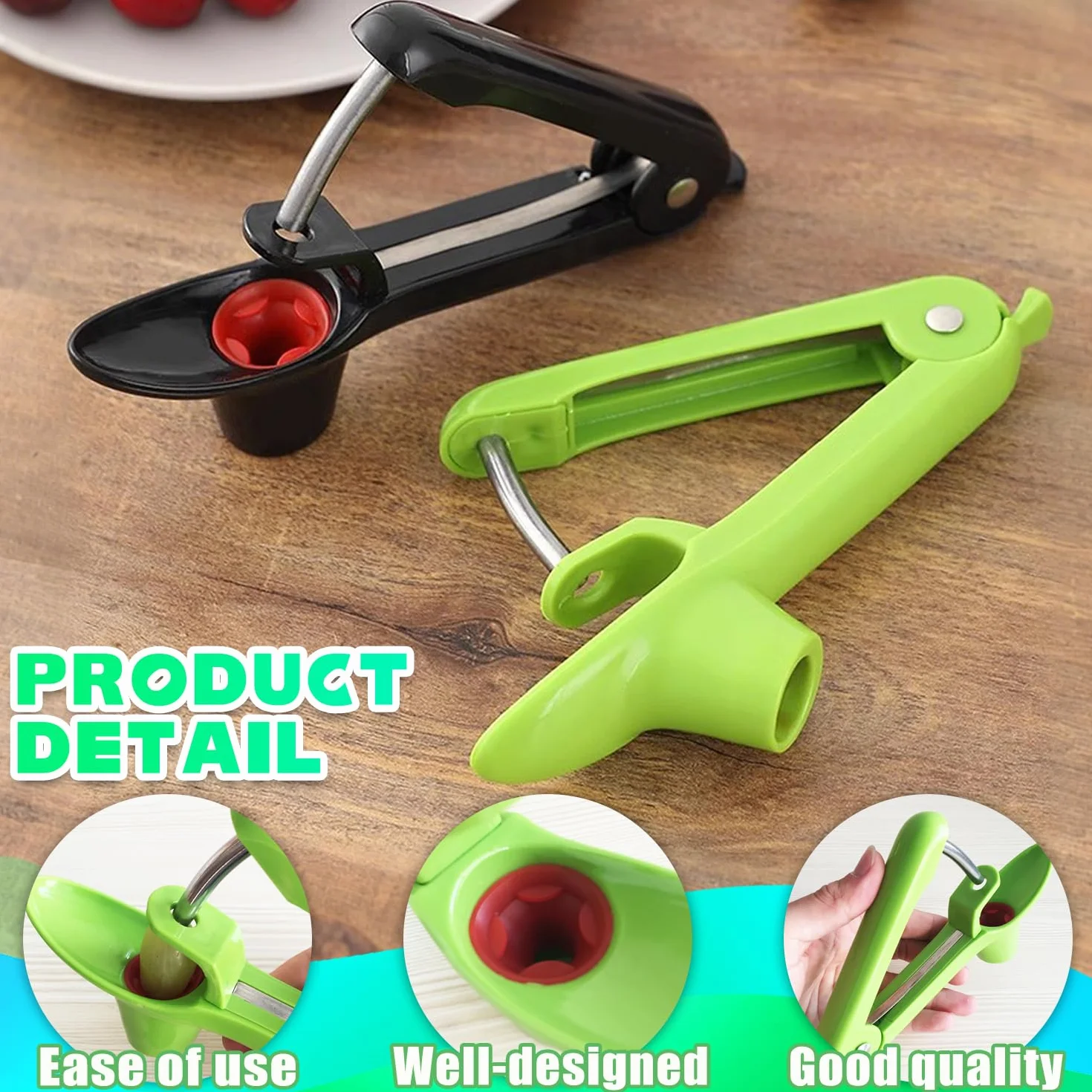Dénoyauteur à cerises et olives en acier inoxydable, Cherry Pitter manuel pour olives, cerises, dattes