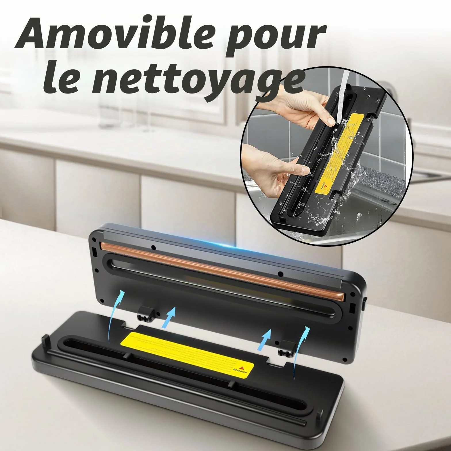 Machine Sous Vide Alimentaire 6 en 1, Multifonction avec 50 Sacs, Automatique Secs et Humides, Couteau Coupe et Tuyau