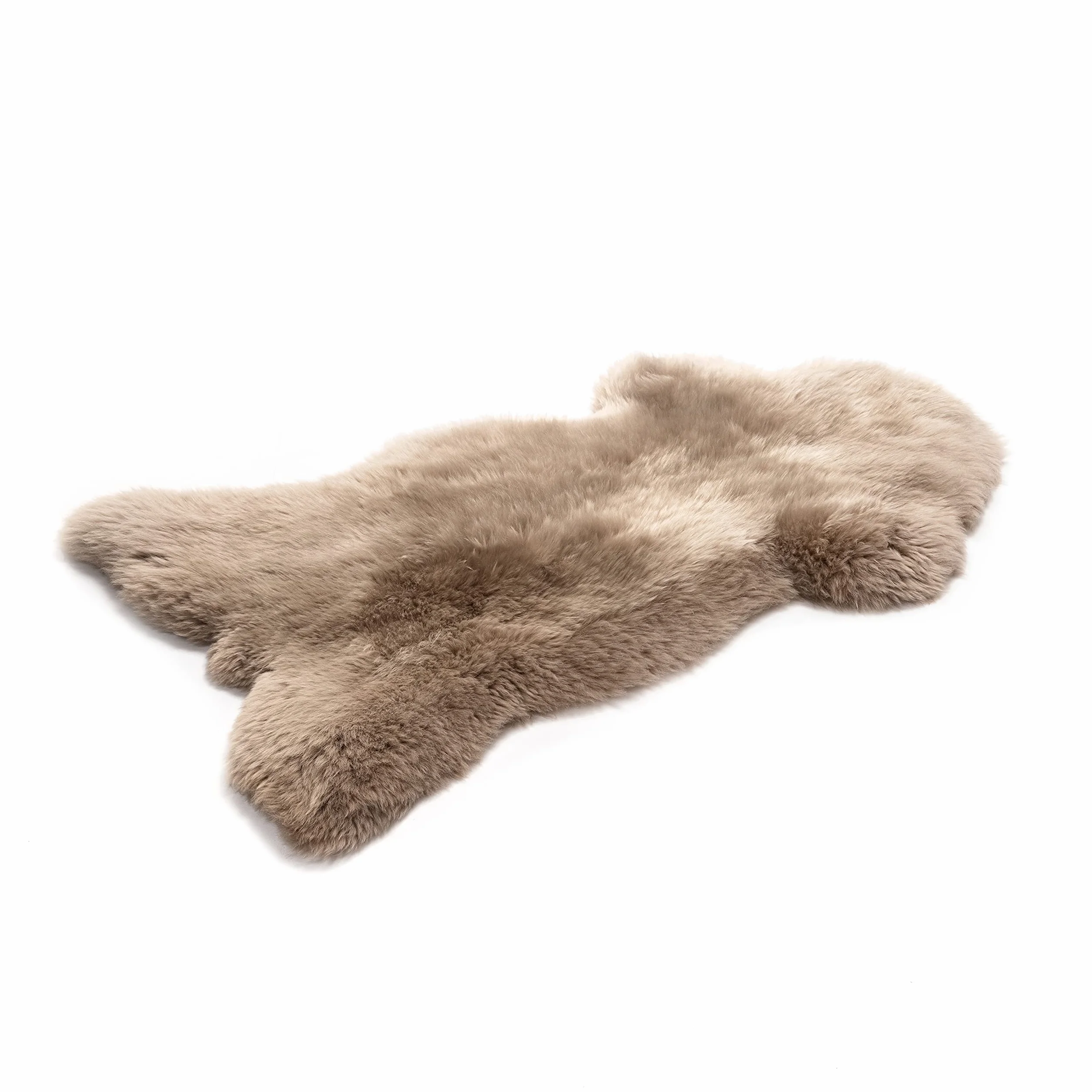 Peau de mouton véritable de qualité supérieure - Beige - 100-110 cm - Sans odeur - Alternative à la fourrure synthétique - Tapis en peau d'agneau pour canapé - Peau de mouton
