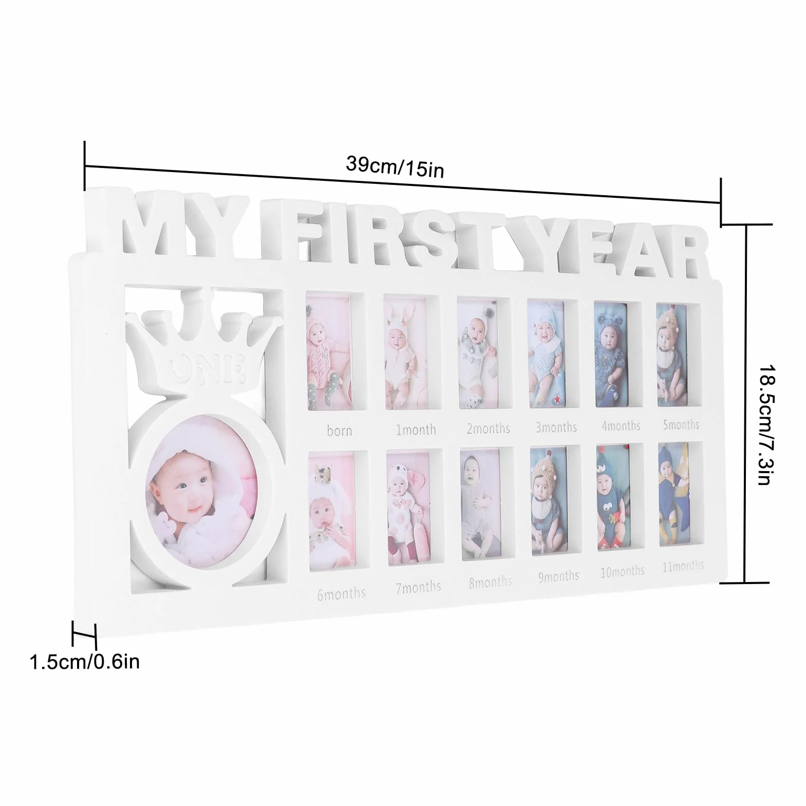 Cadre Photo Personnalisé 12 Petits Cadres Première Année Bébé Croissance Mensuelle Cadeaux Nouveau-né