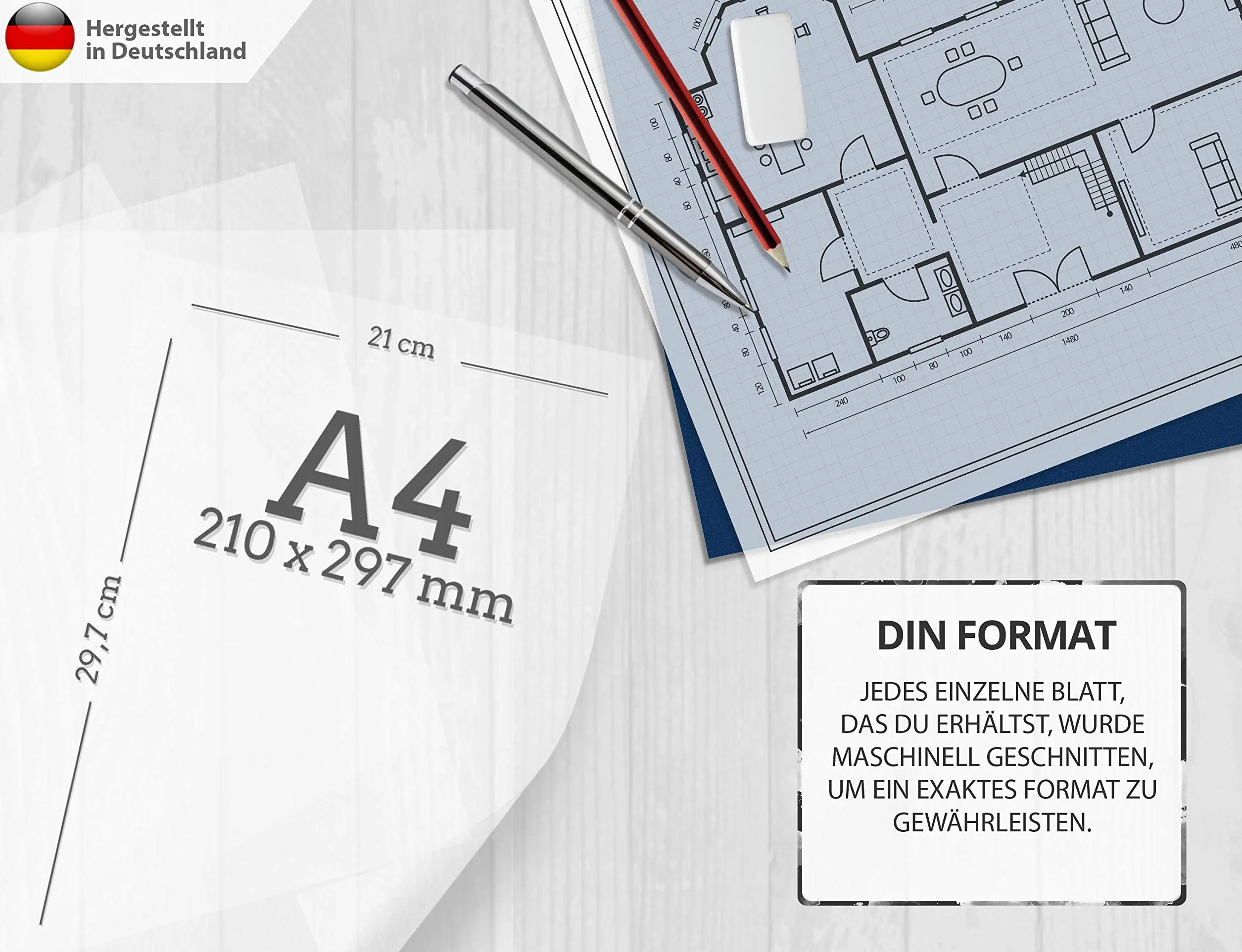 Papier dessin transparent A4 85 g/m² imprimable glassine parchemin craft pour imprimante jet d'encre et laser