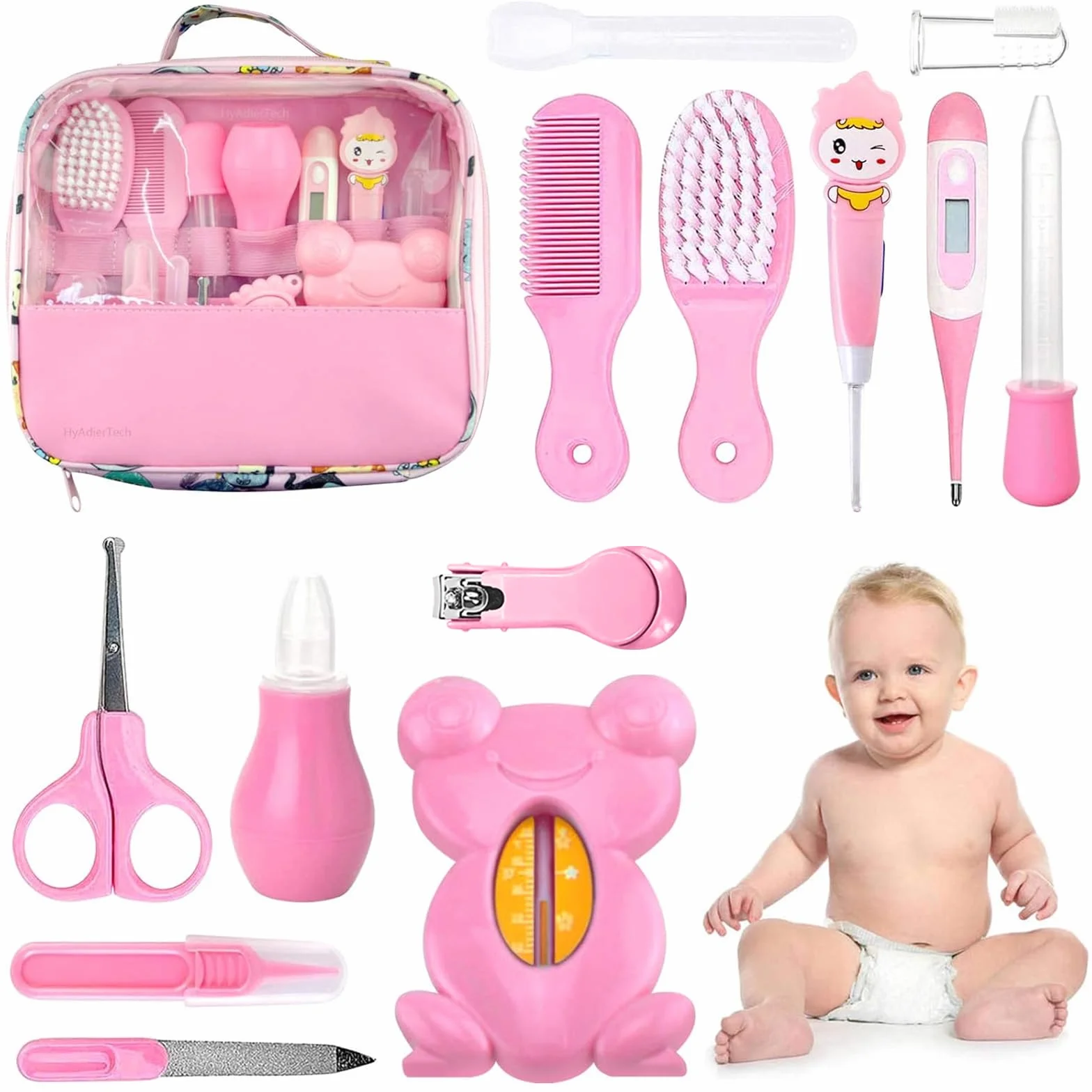 HyAdierTech Trousse de Soin Bébé Naissance Set Kit Soin Bébé Rose