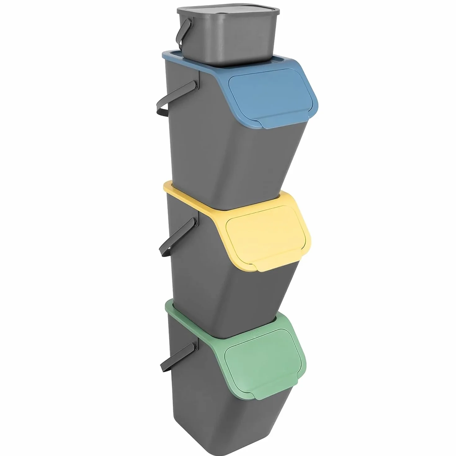 Set de Poubelles de Cuisine 4 Pièces 25L+4.5L Recyclage Biodégradable Conteneur à Déchets