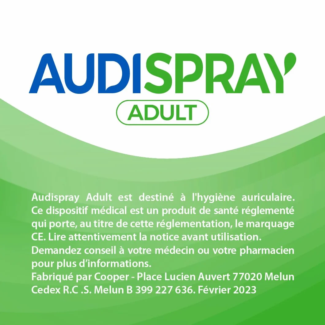 AUDISPRAY ADULT Spray Hygiène Oreille Eau de Mer Purifiée 100% Naturelle 50ml Made in France