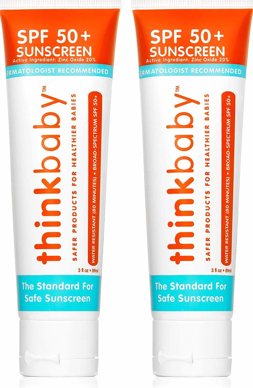 THINKBABY Lot de 2 écrans solaires SPF 50 90 ml pour bébé