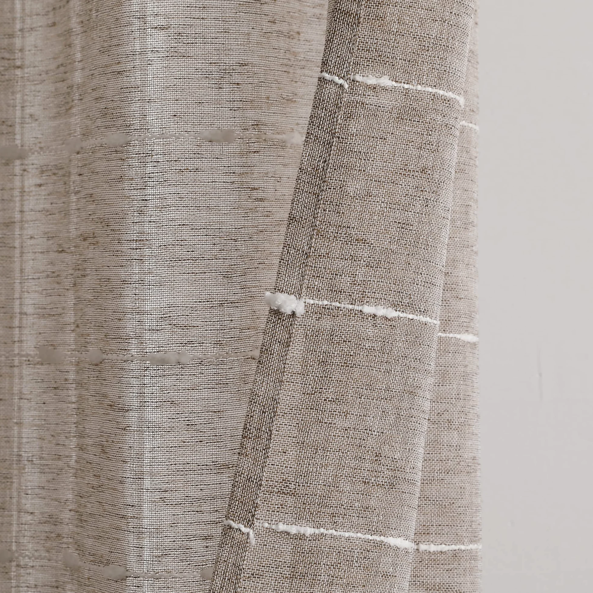 Lush Decor Paire de Rideaux de fenêtre Transparents et texturés à œillets de Style Rustique, 96,5 x 213,4 cm (l x L), Marron